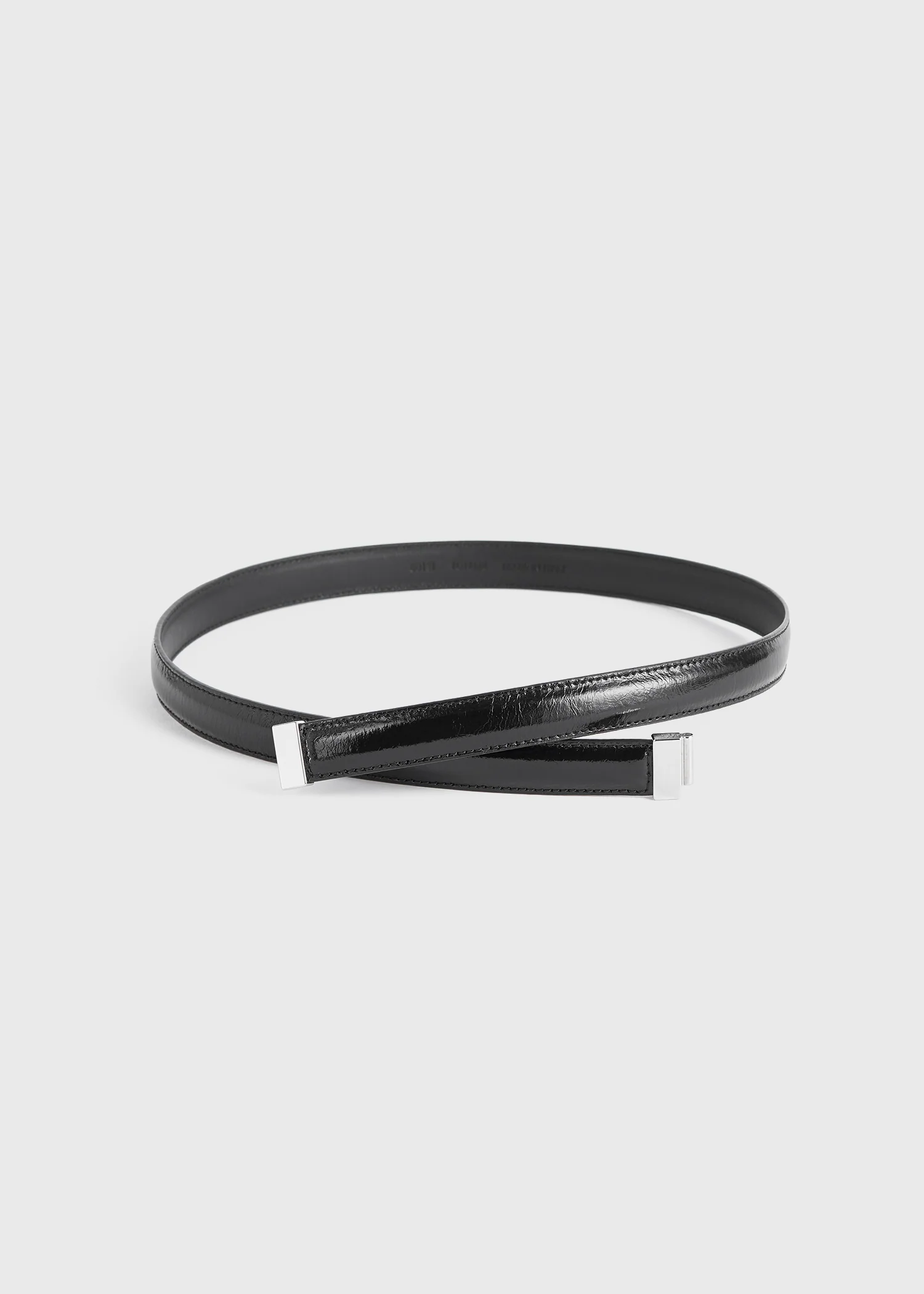 Slide clasp naplack-leather belt black - Image 5