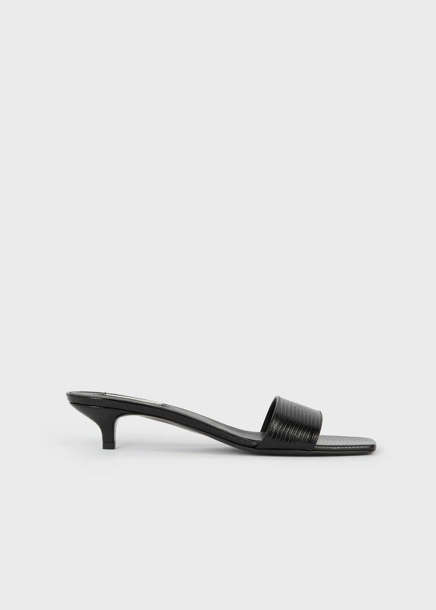 Slim lizard-embossed bandeau mules black - Image 8