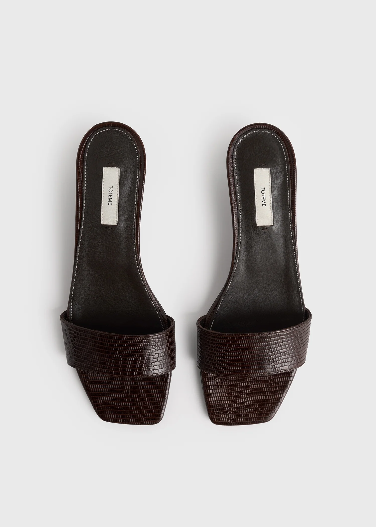 Slim lizard-embossed bandeau mules brown - Image 5