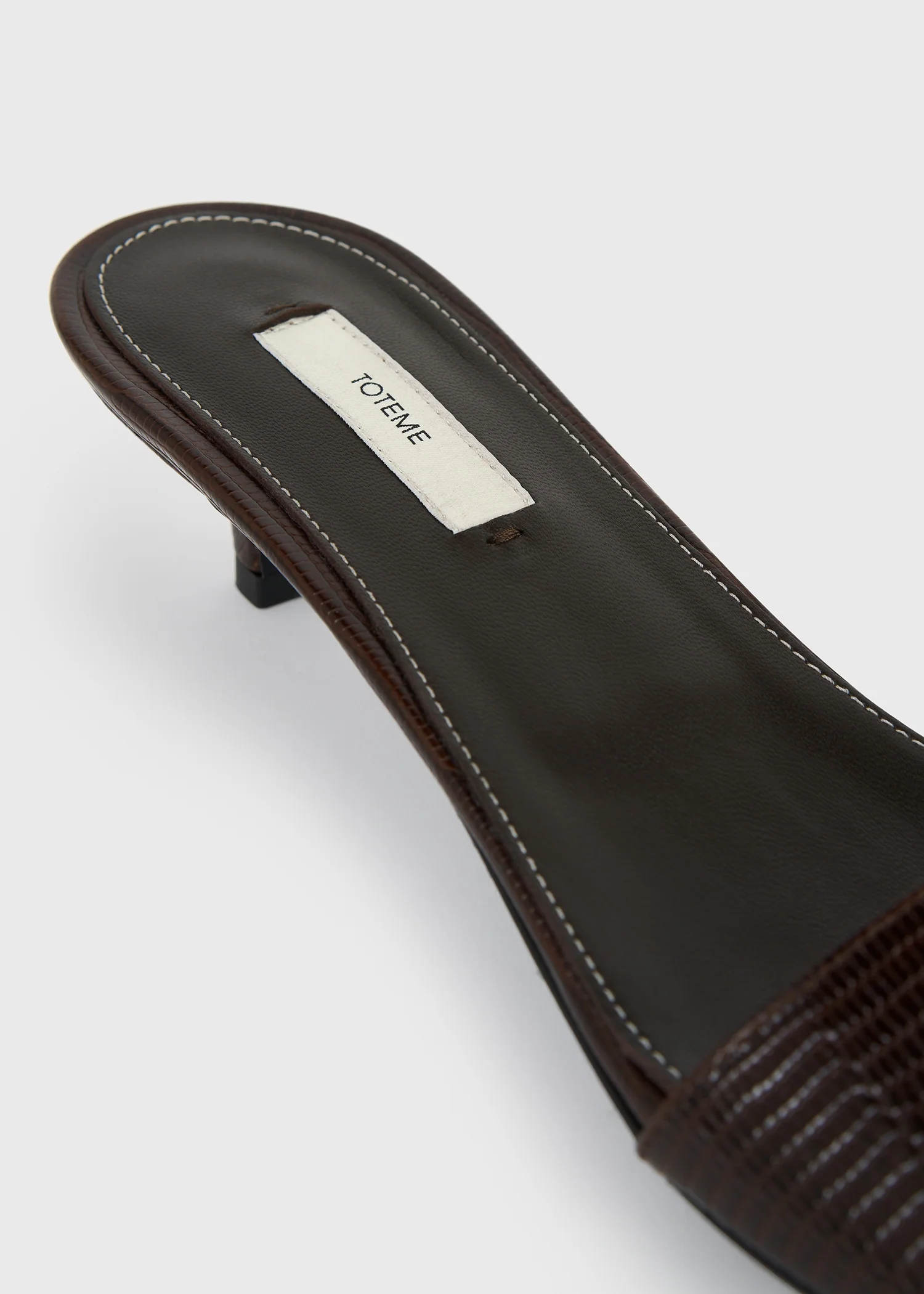 Slim lizard-embossed bandeau mules brown - Image 6