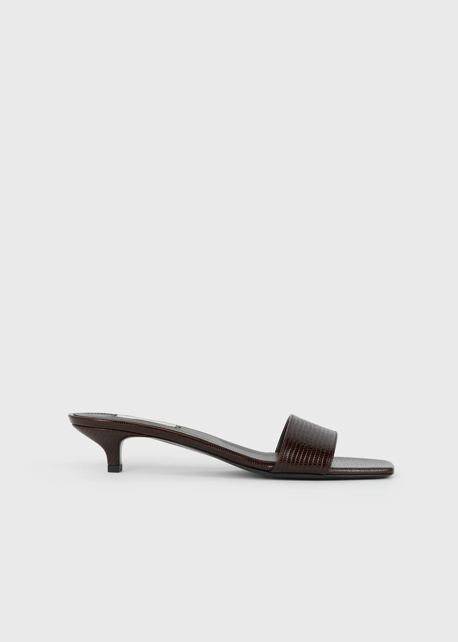 Slim lizard-embossed bandeau mules brown - Image 8