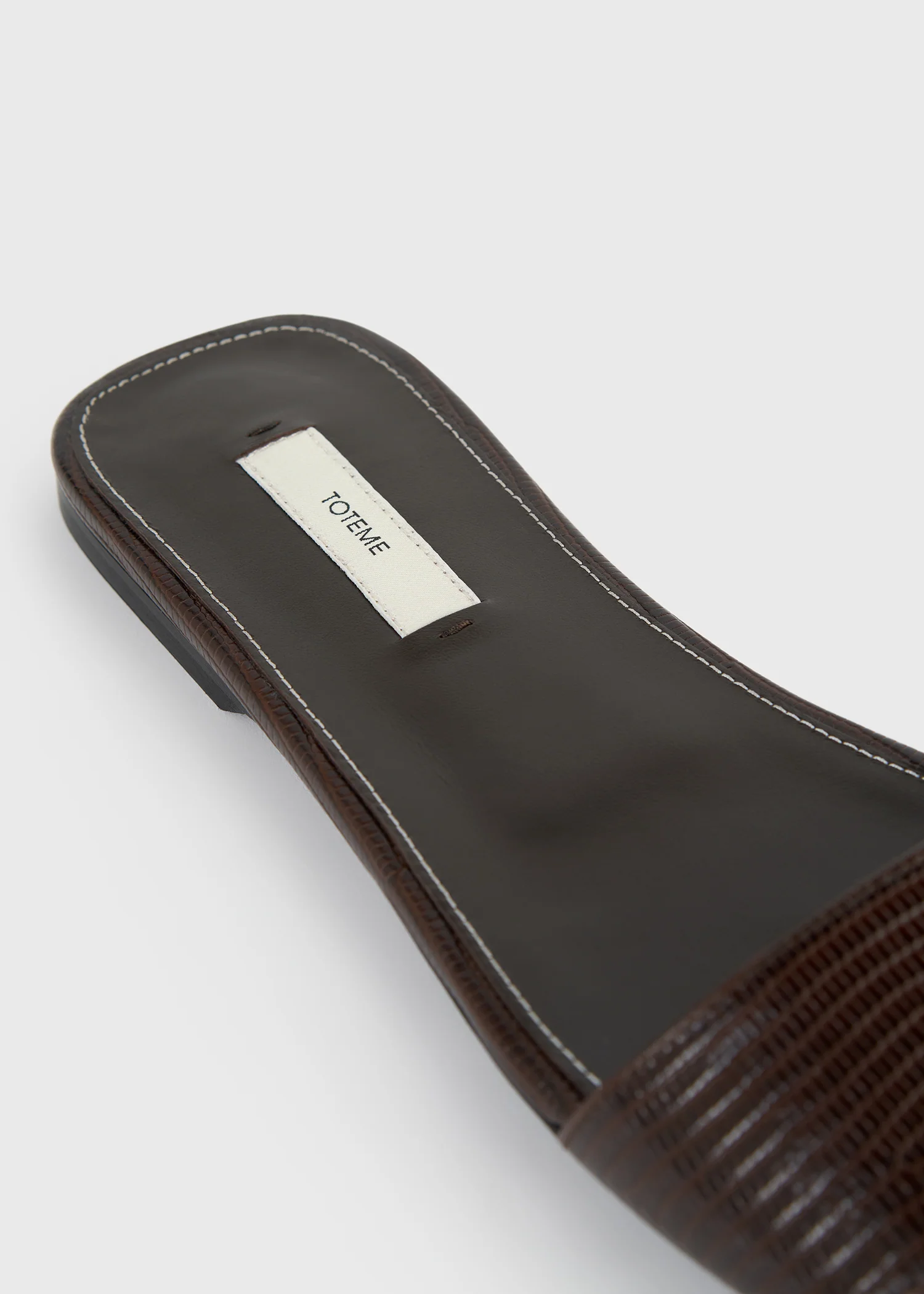 Slim lizard-embossed bandeau slides brown - Image 6
