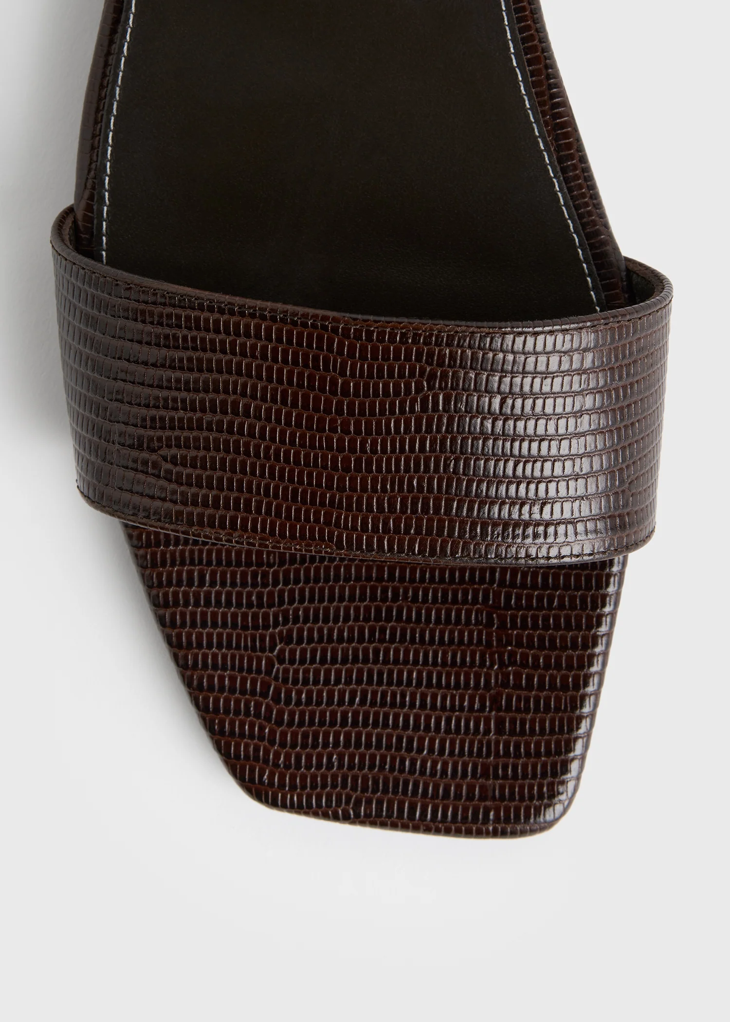 Slim lizard-embossed bandeau slides brown - Image 7