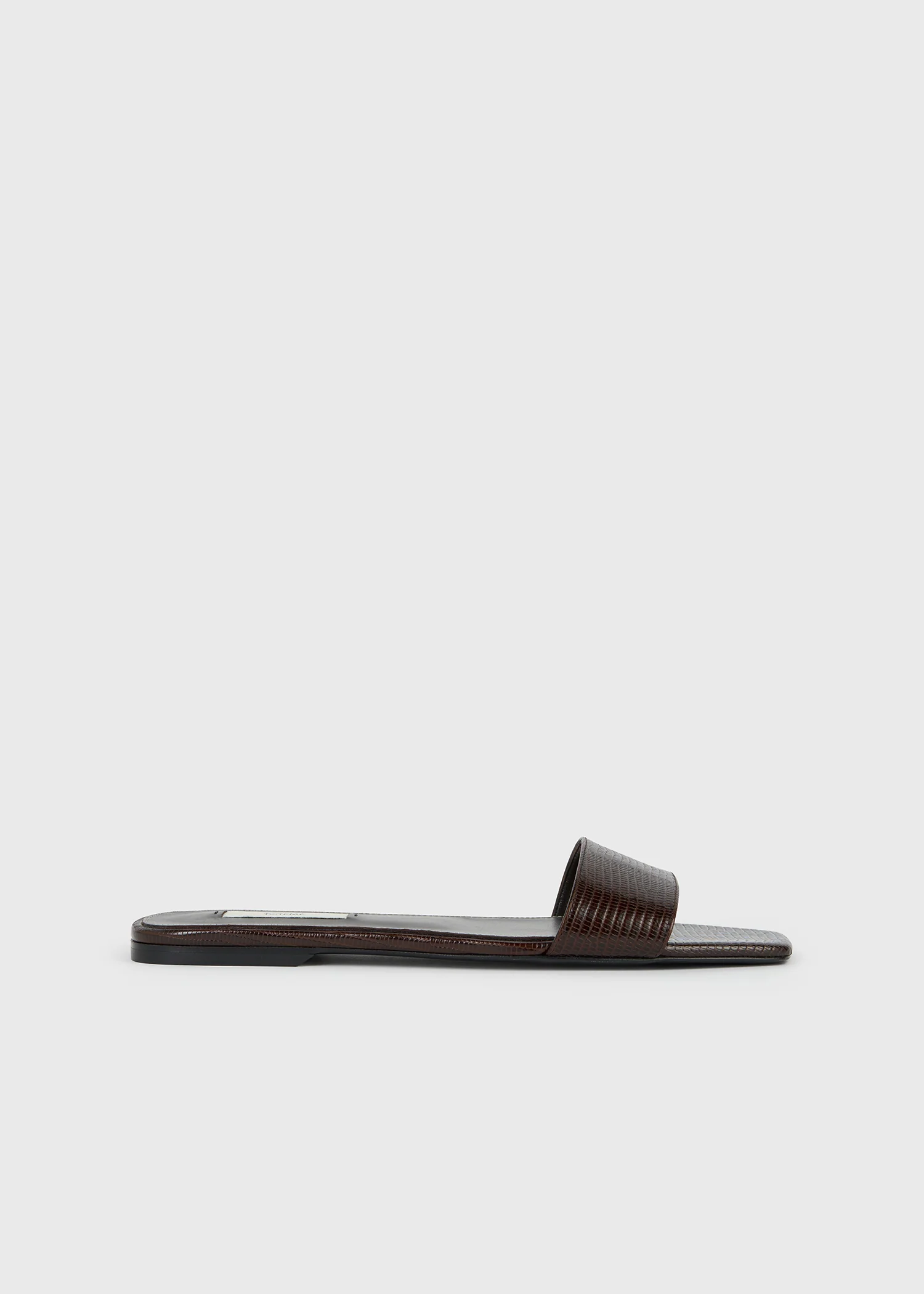 Slim lizard-embossed bandeau slides brown - Image 8