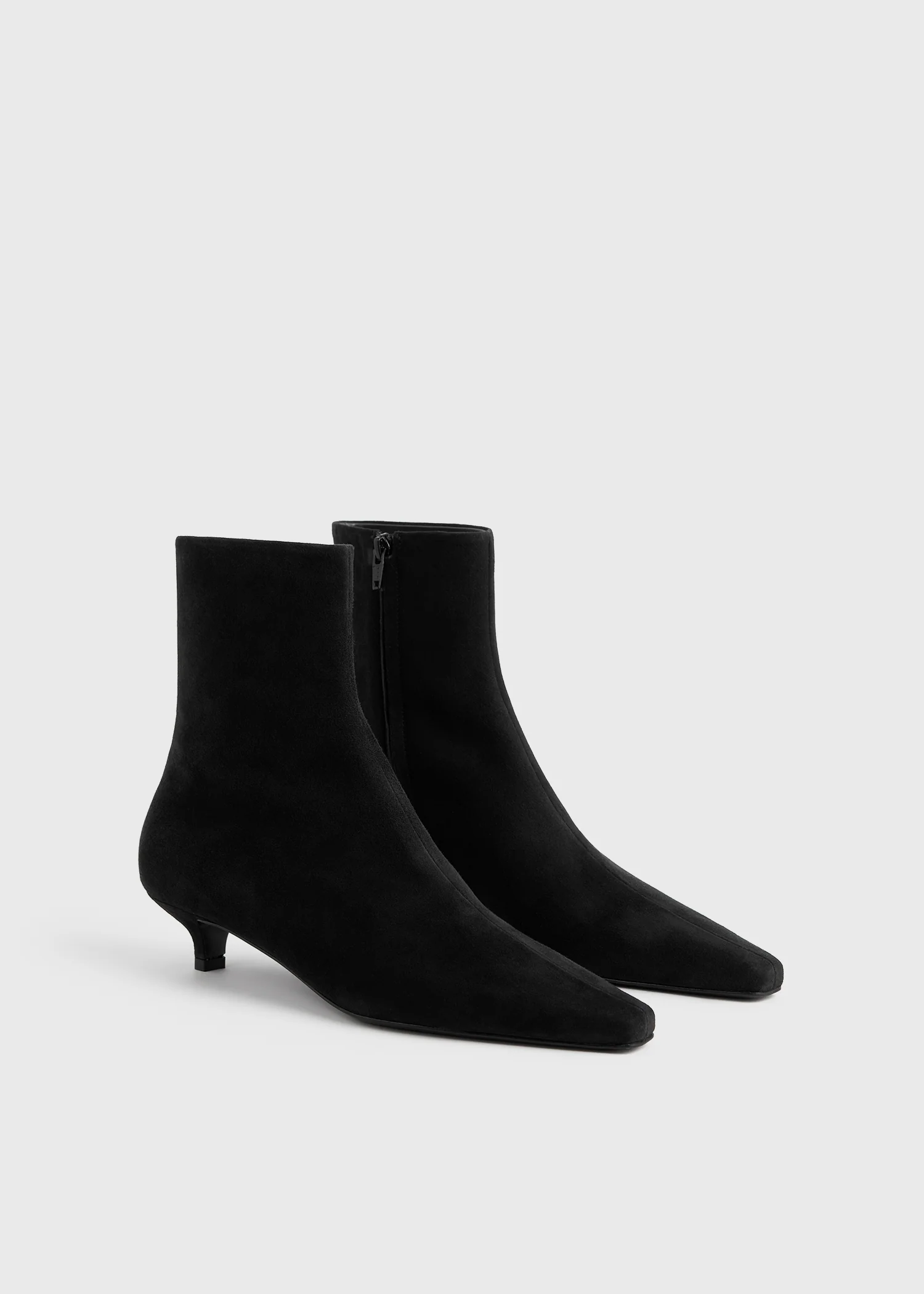 Slim suede ankle boots black - Image 7