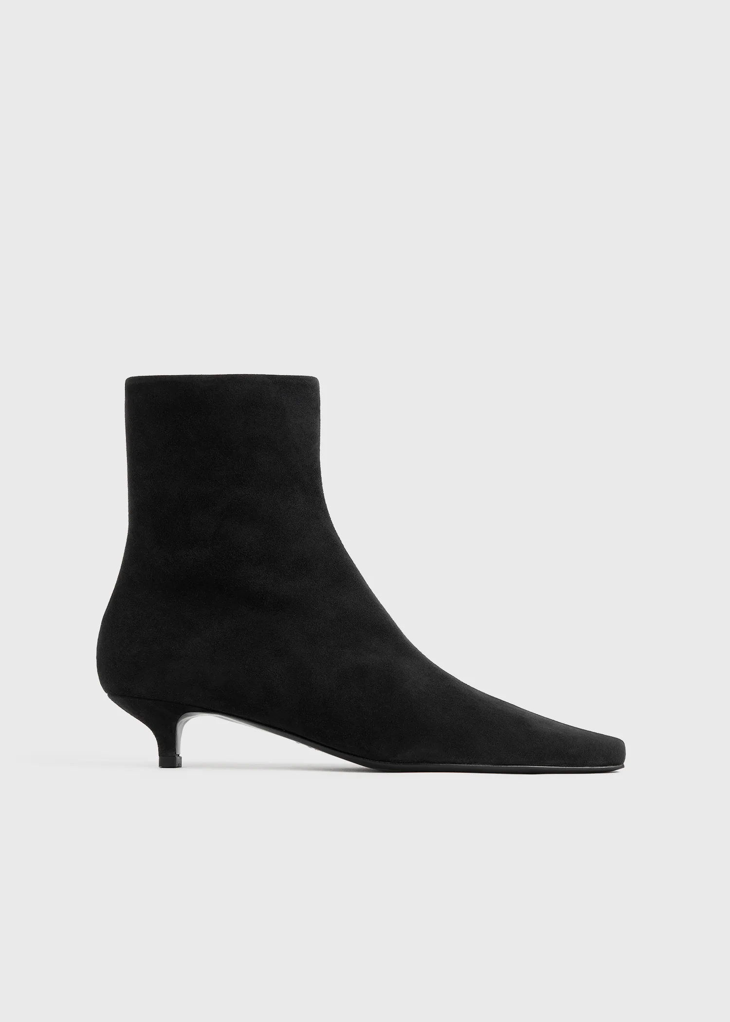 Slim suede ankle boots black - Image 8