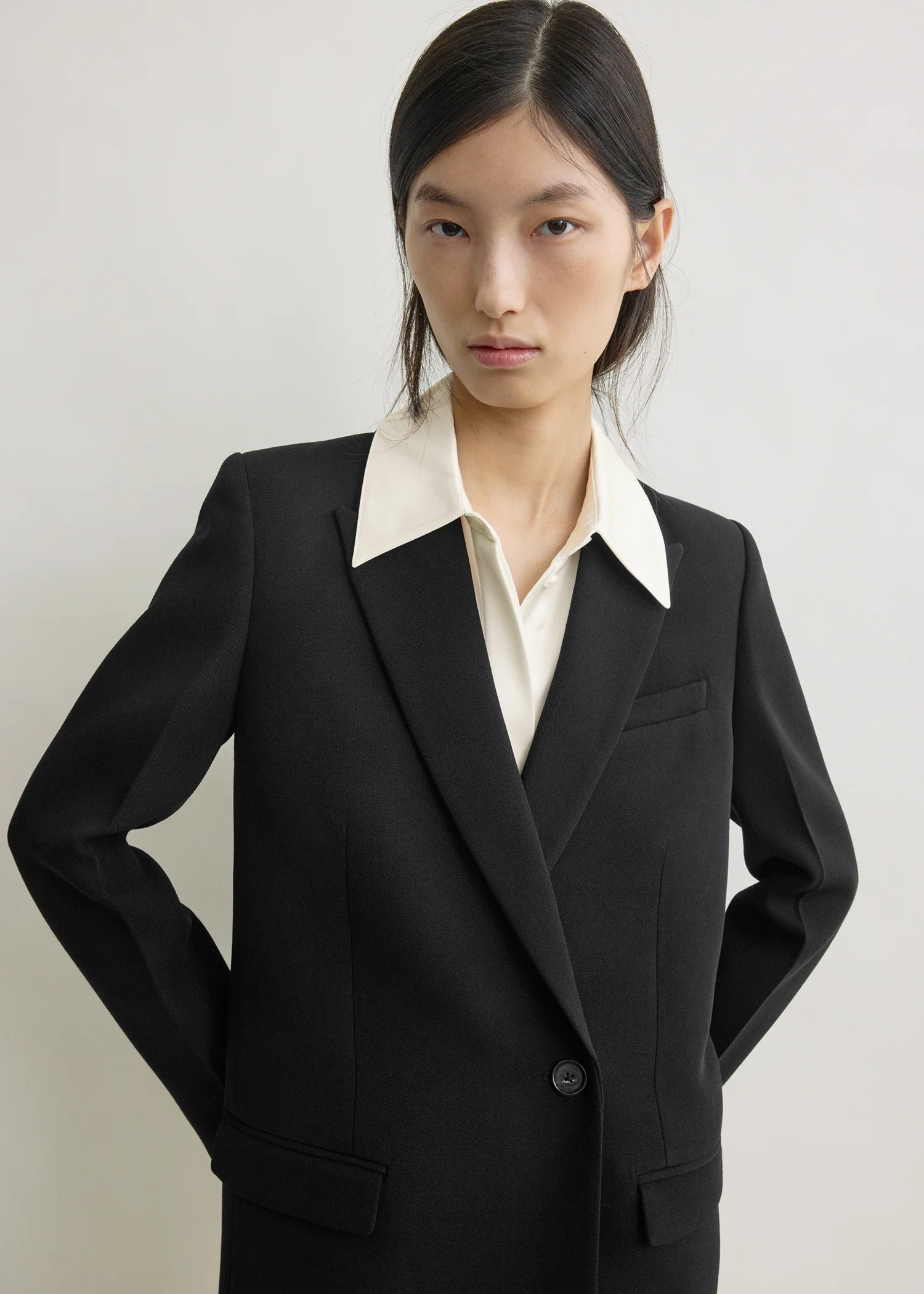 Slim tailored blazer black - Image 4