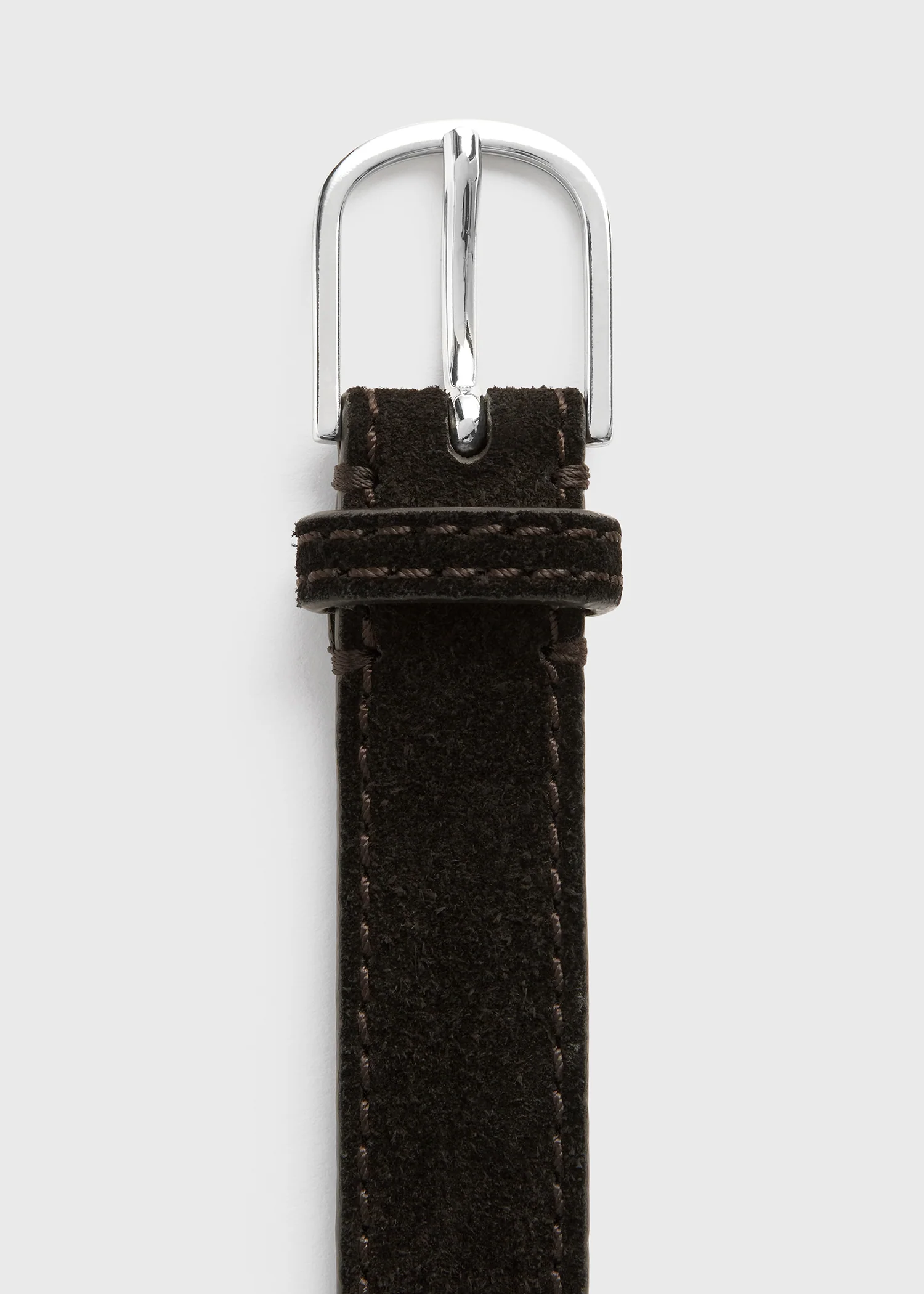 Slim suede trouser belt espresso - Image 3