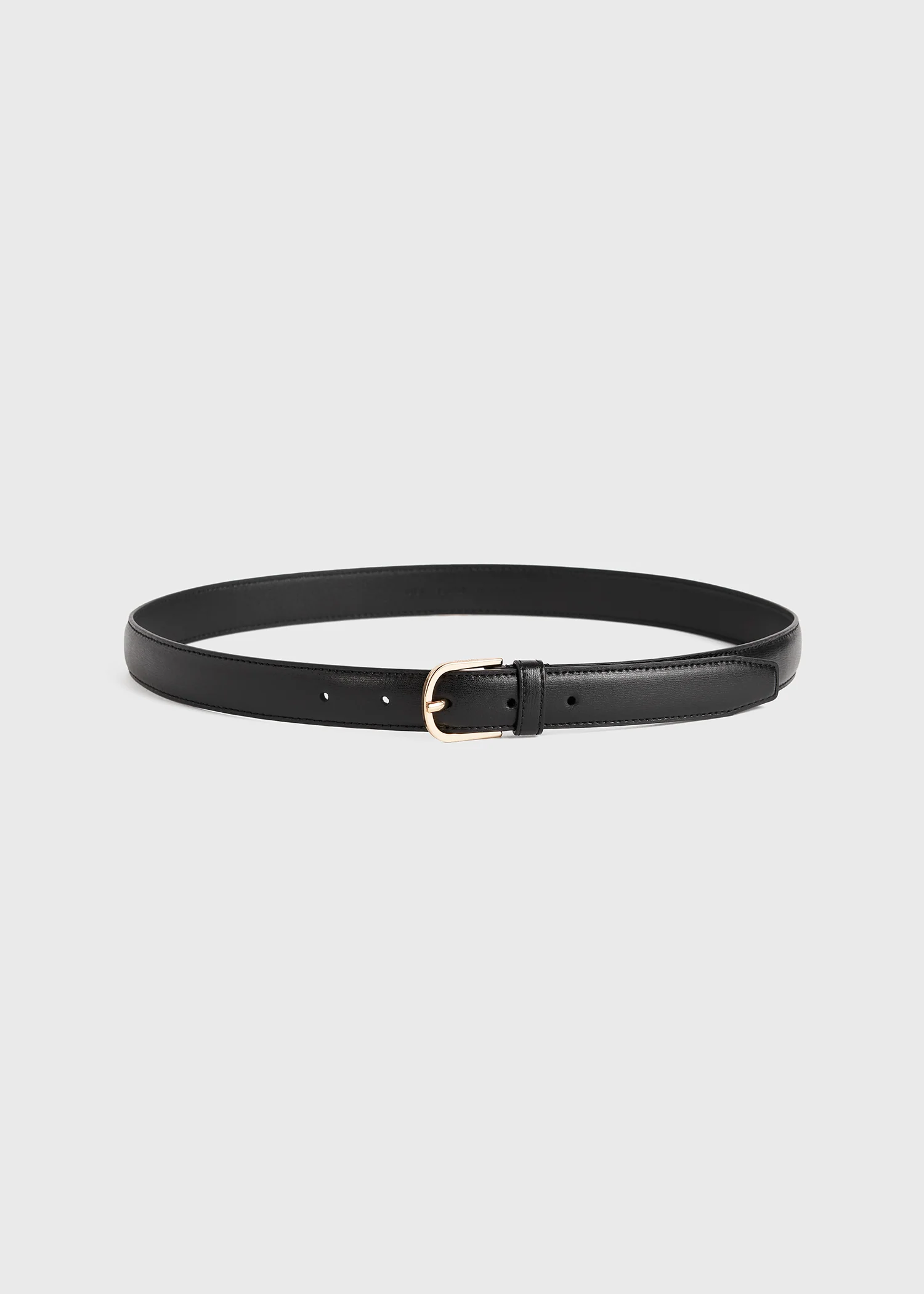 Slim leather trouser belt black - Image 3
