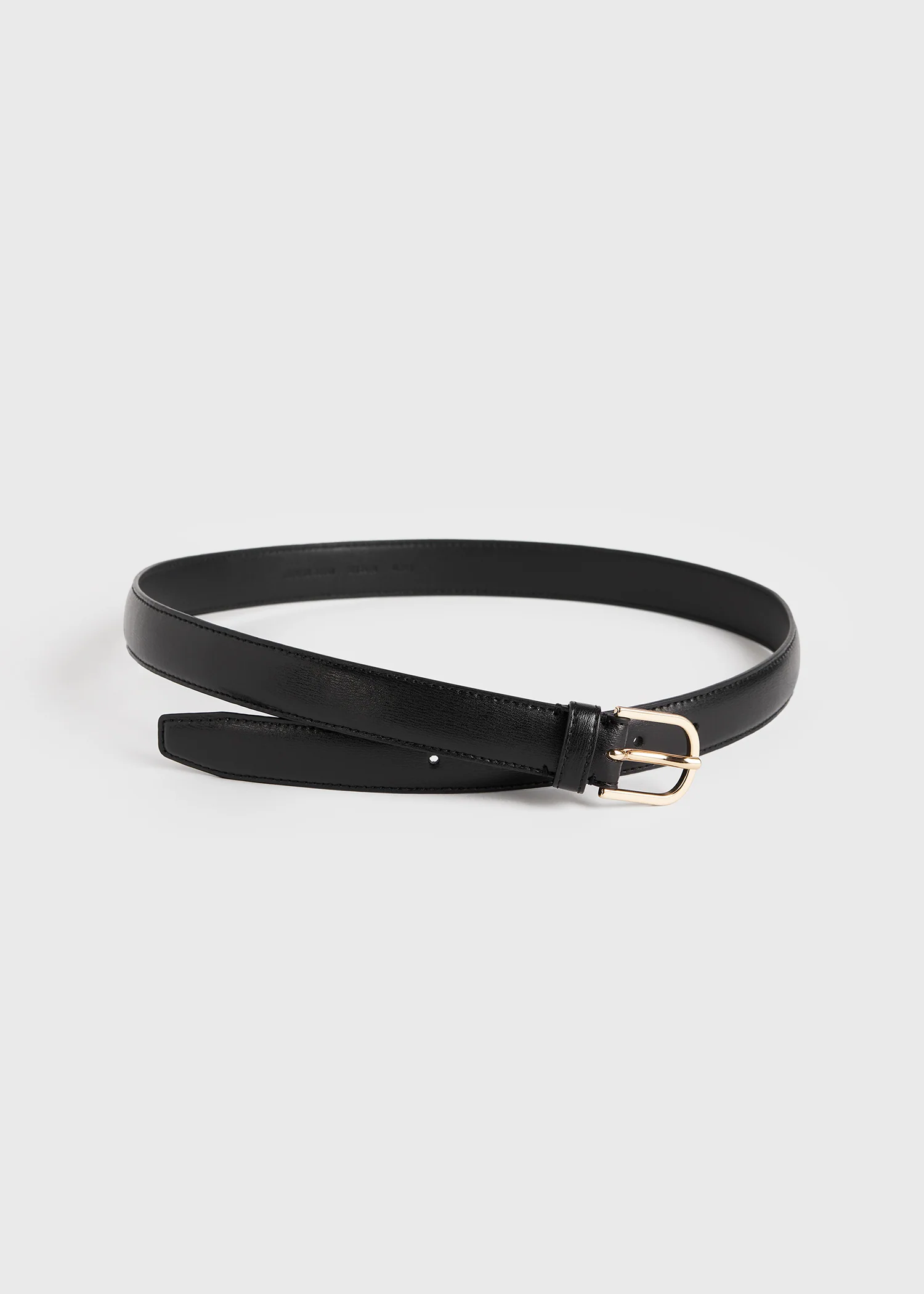Slim leather trouser belt black - Image 4
