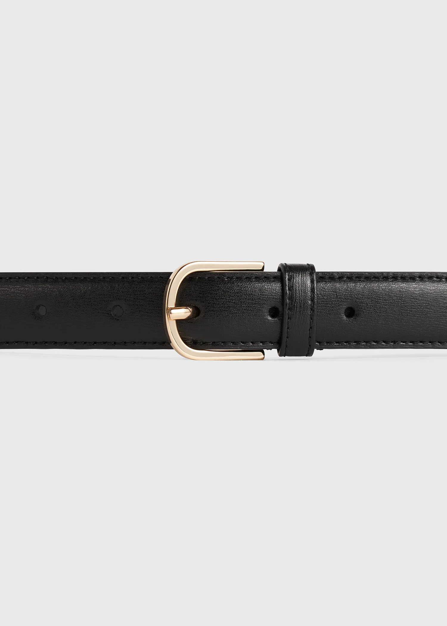 Slim leather trouser belt black - Image 5