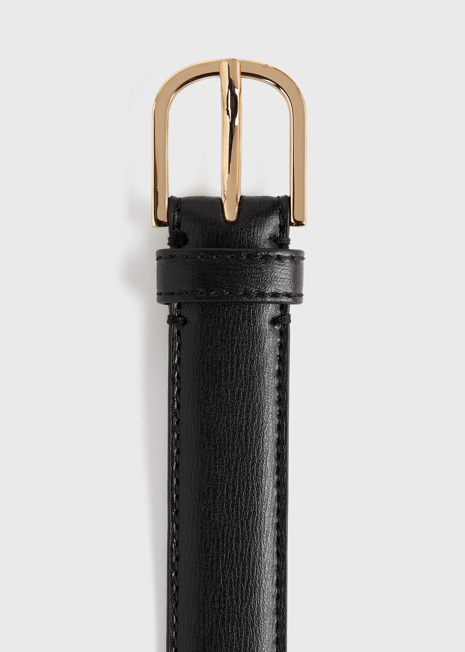 Slim leather trouser belt black - Image 6