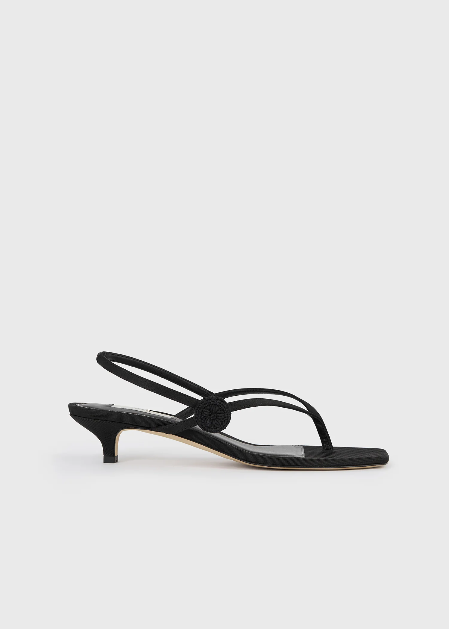 Slingback satin flip flops black - Image 8