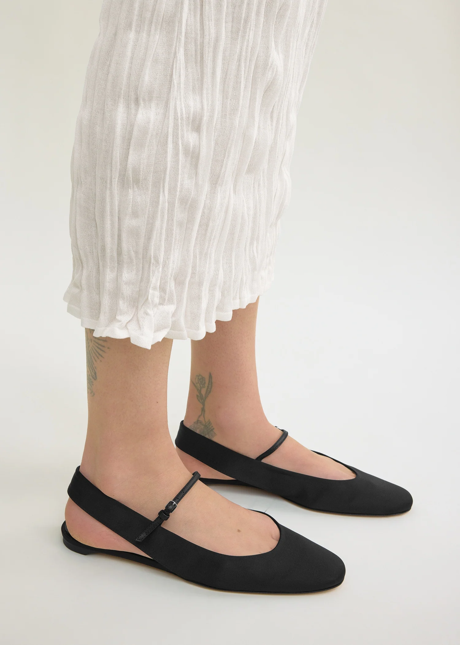 Slingback satin mary janes black - Image 3
