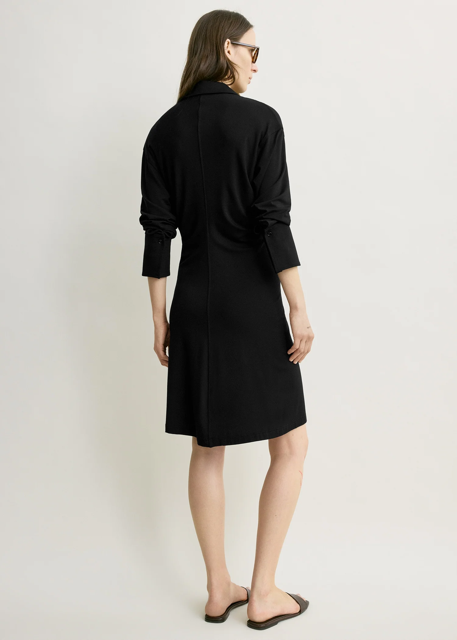 Slouch jersey shirtdress black - Image 3