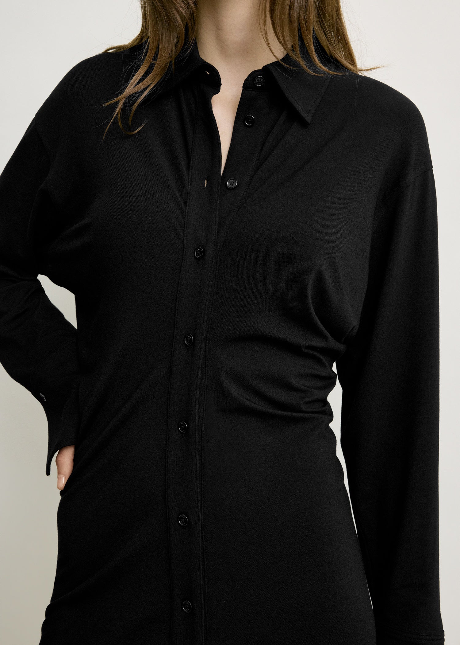 Slouch jersey shirtdress black - Image 5