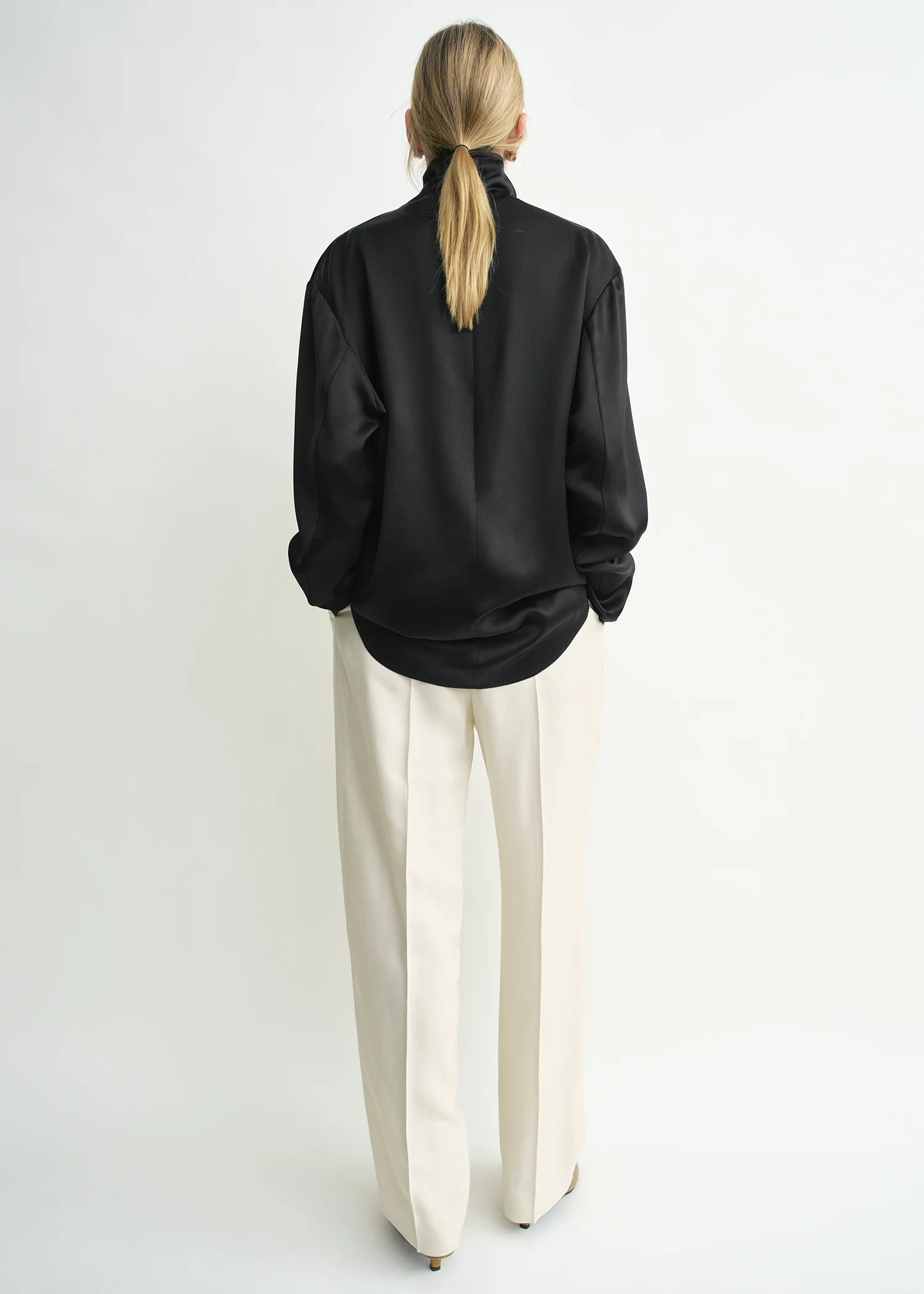Slouch-neck blouse black - Image 3