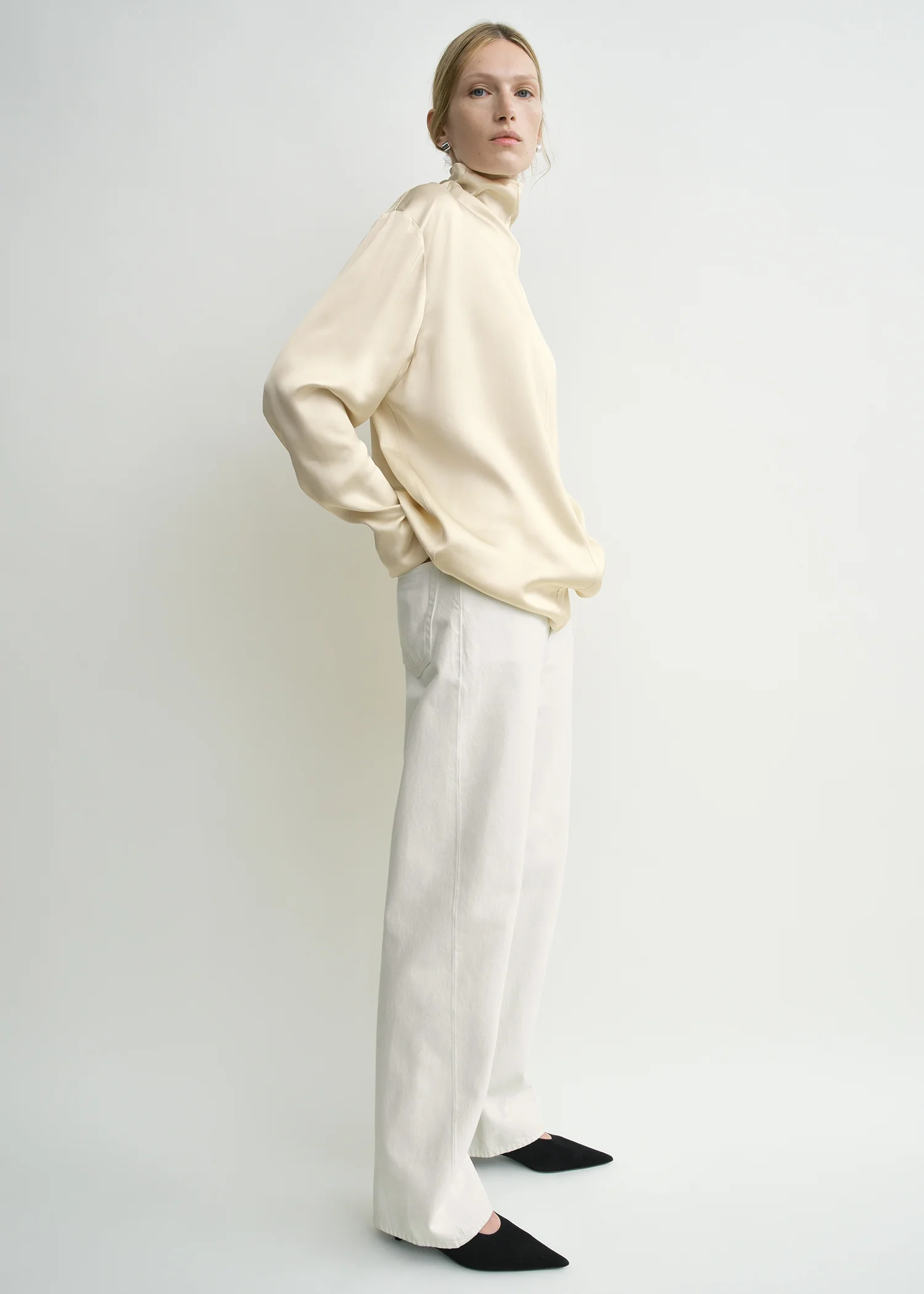 Slouch-neck blouse ecru - Image 2