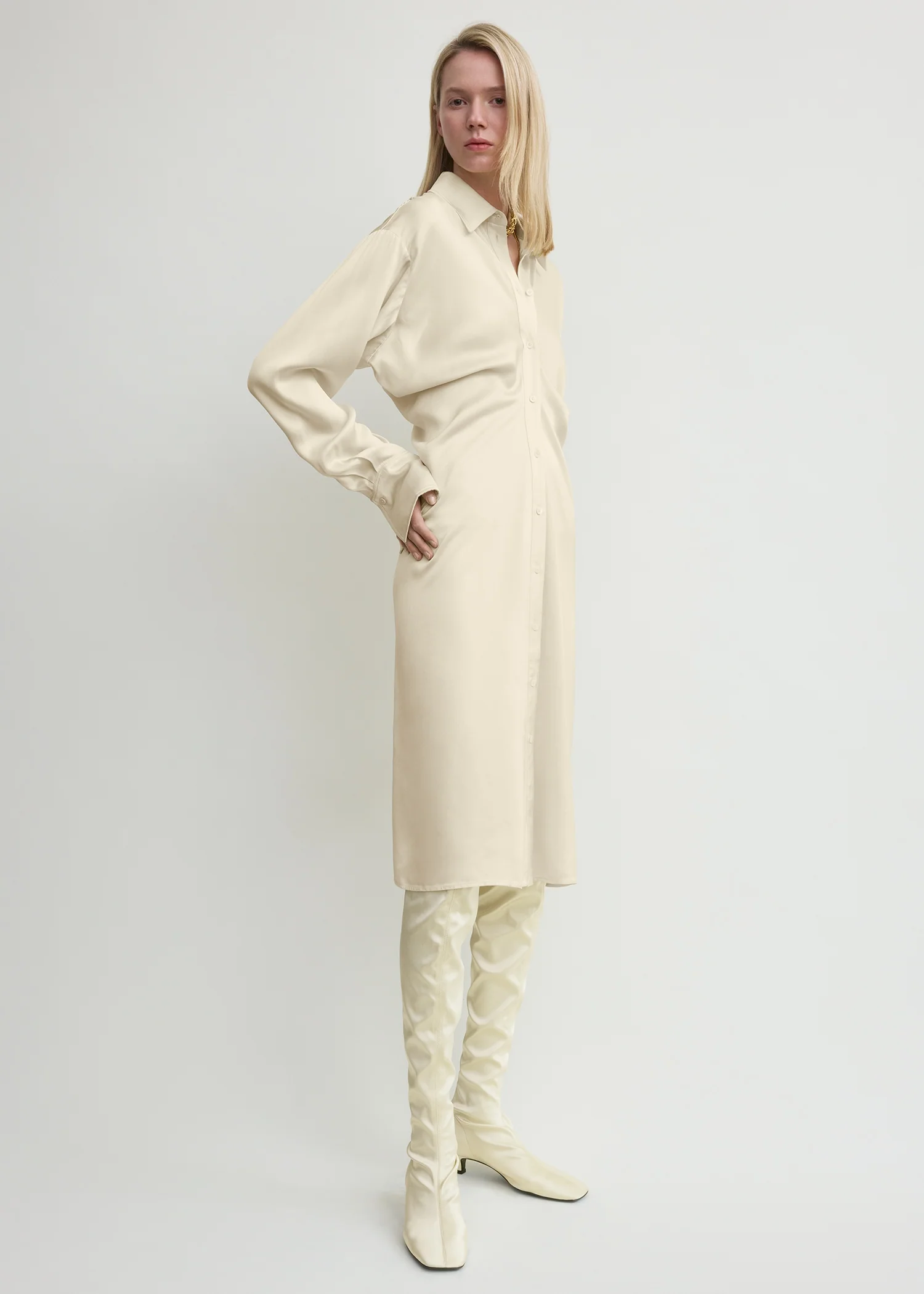 Slouch shirtdress snow - Image 2