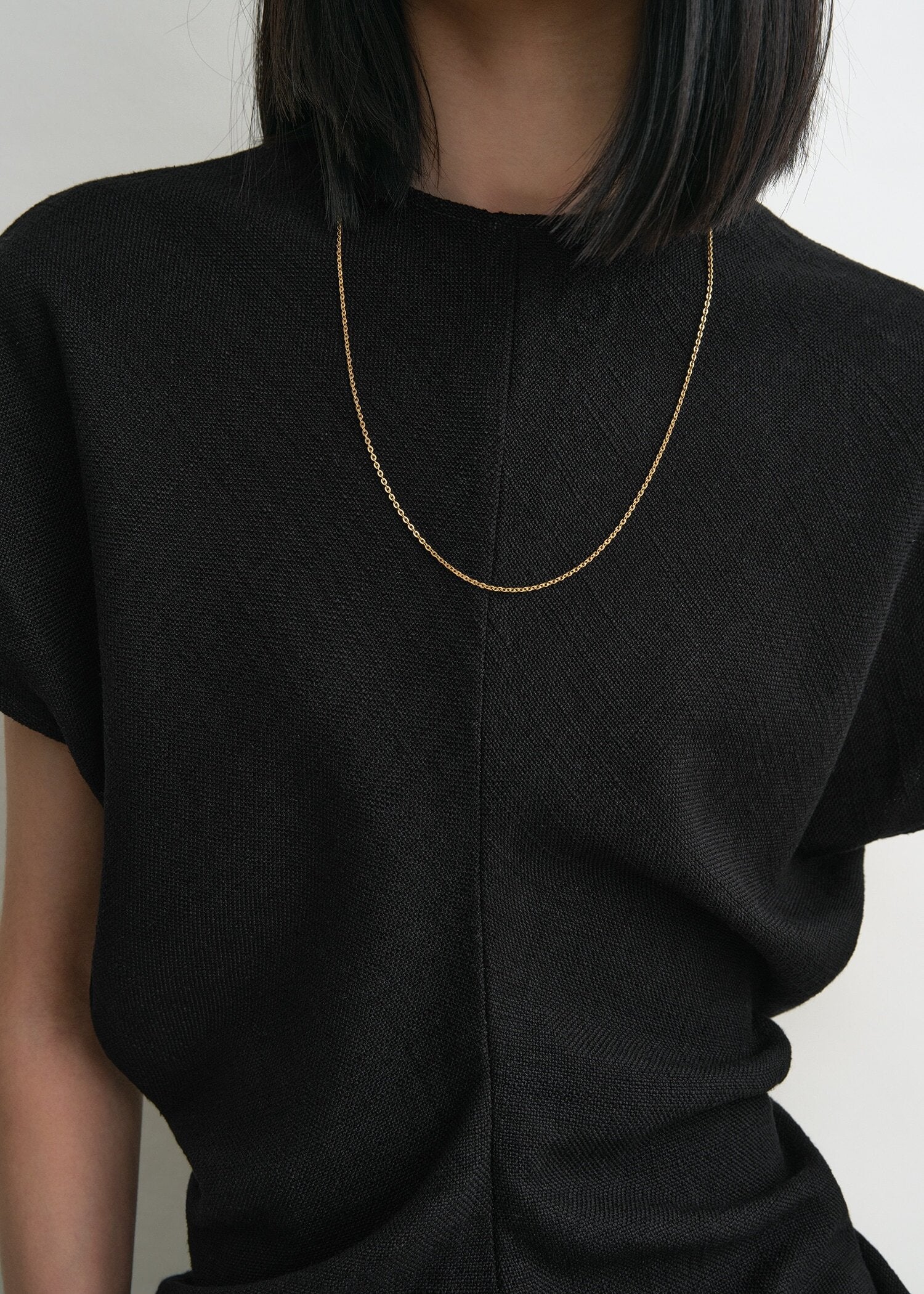 Slouch waist basketweave top black - Image 4