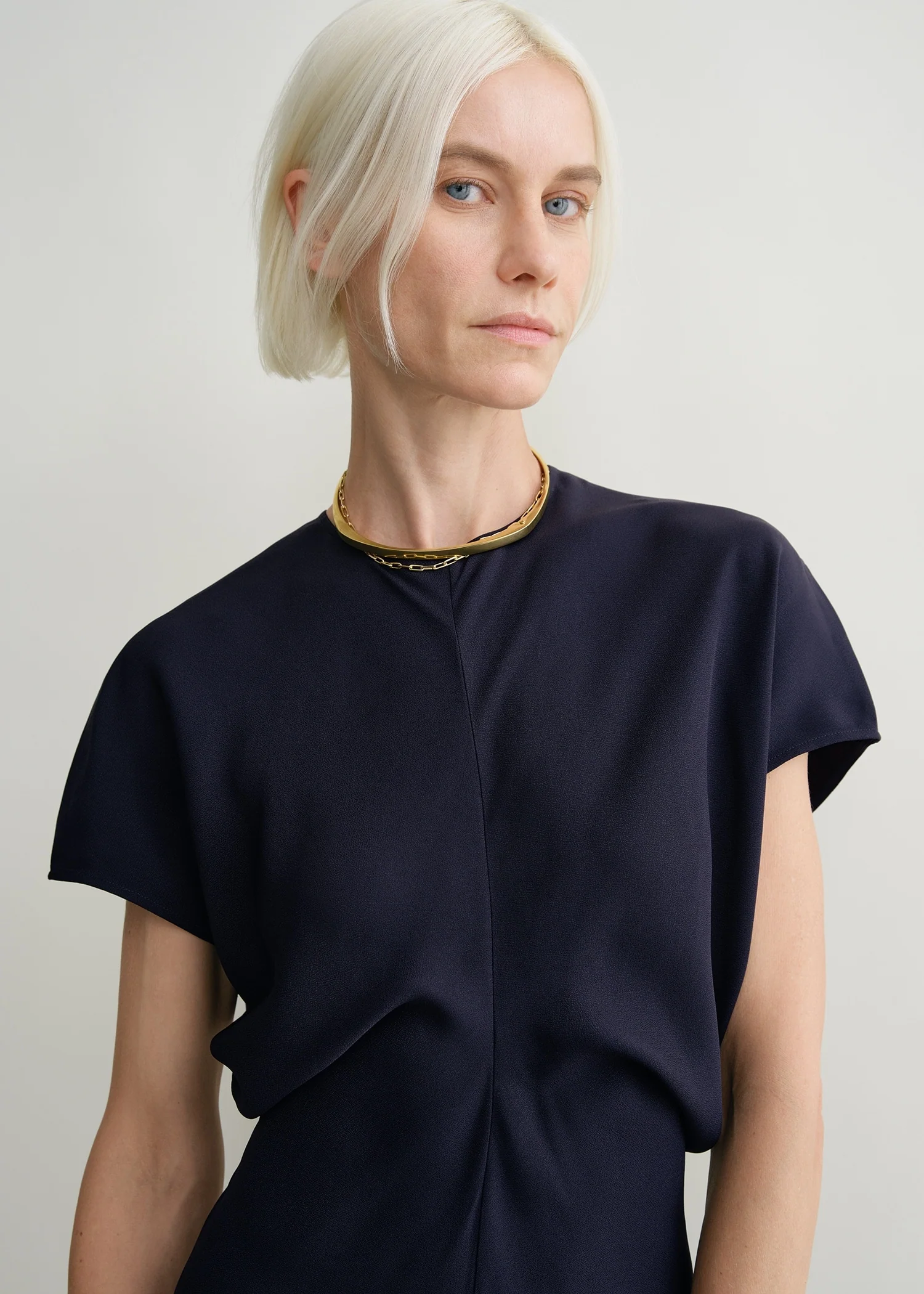 Slouch waist dress navy - Image 4
