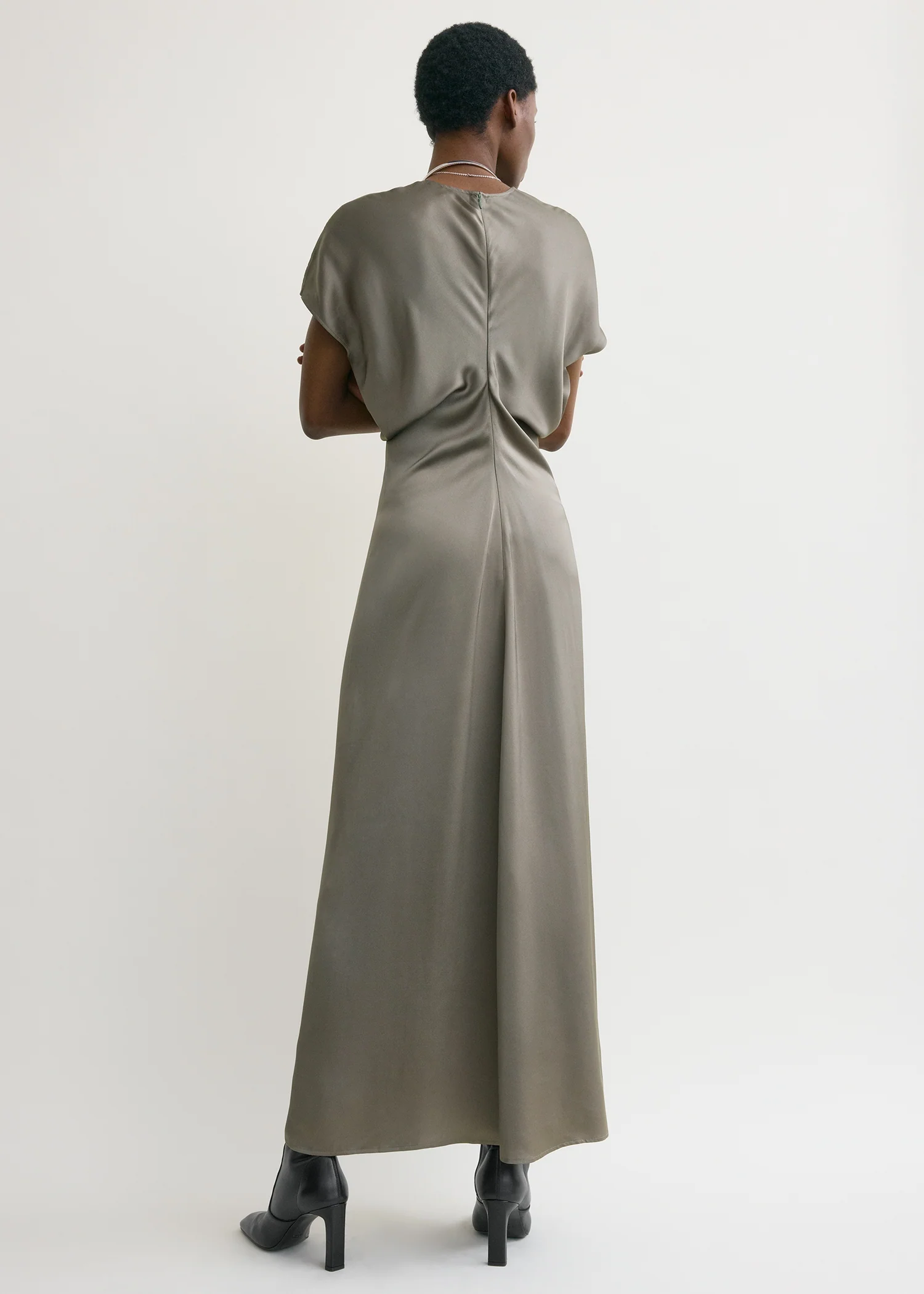 Slouch waist dress taupe - Image 3