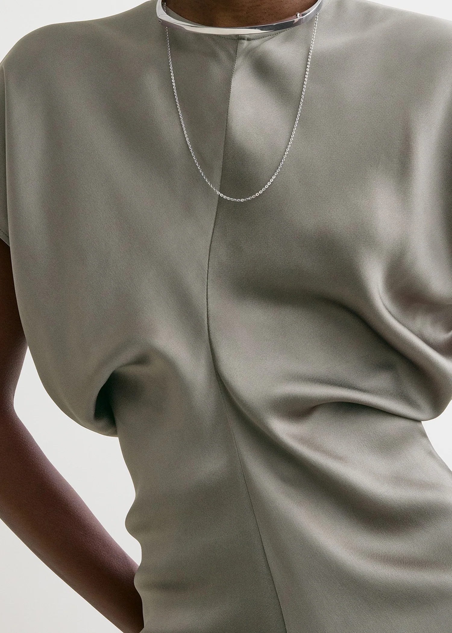 Slouch waist dress taupe - Image 4