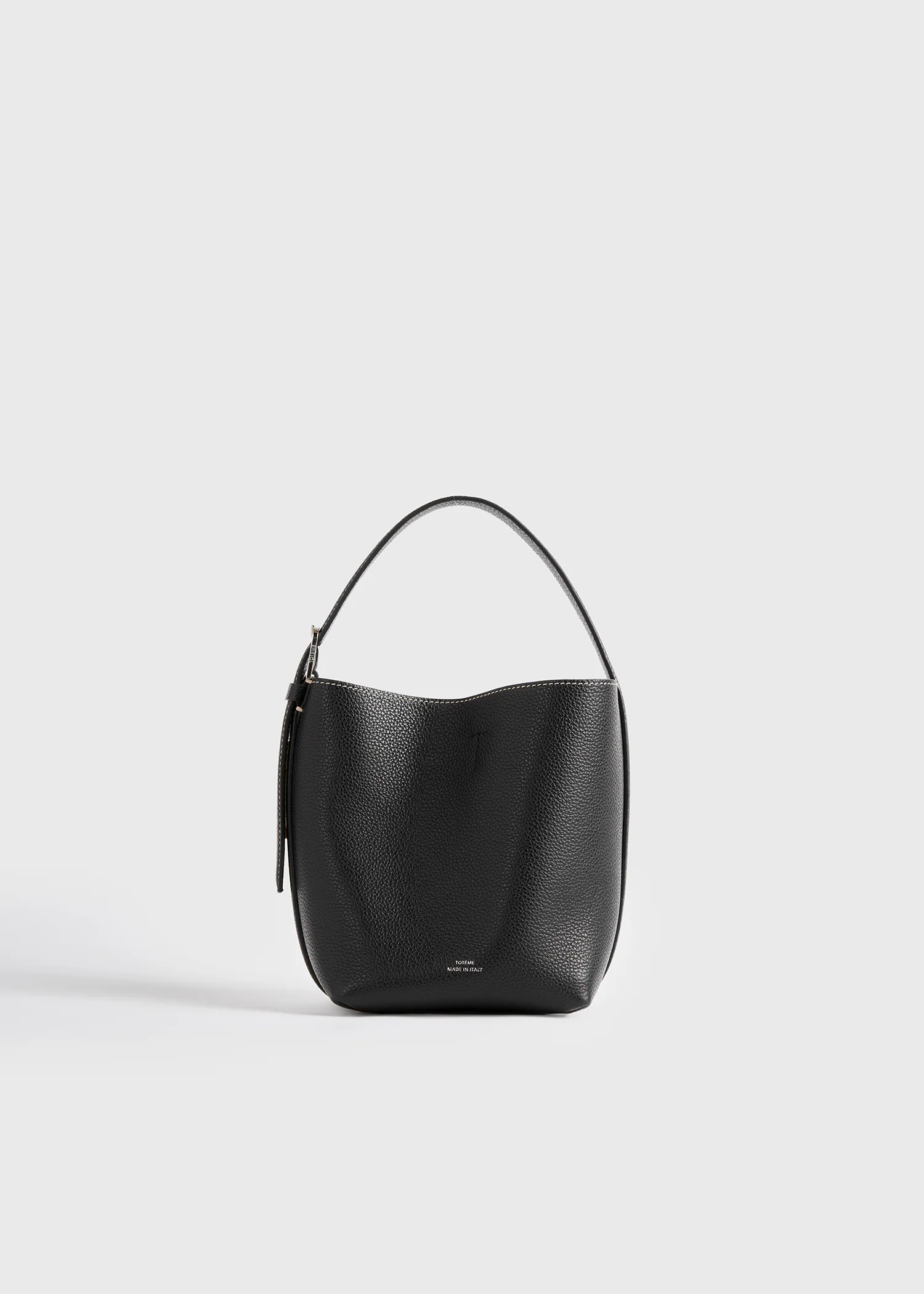 Small belted grained-leather tote black - Image 8