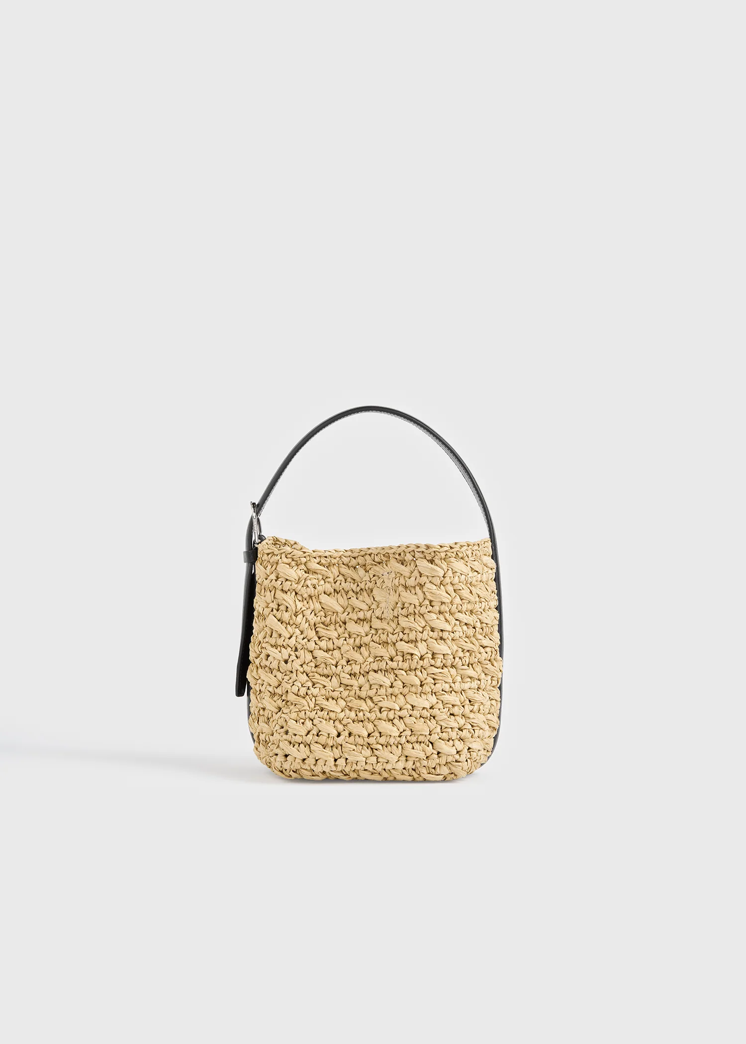 Small belted paper raffia tote natural