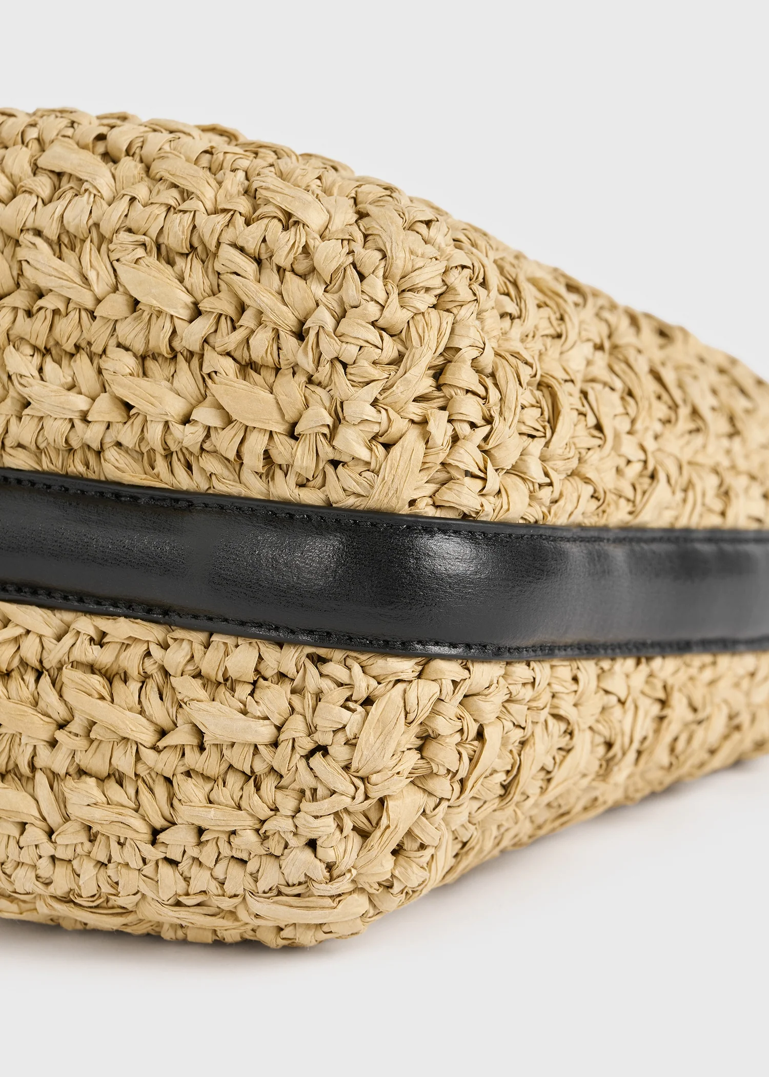 Small belted paper raffia tote natural - Image 5