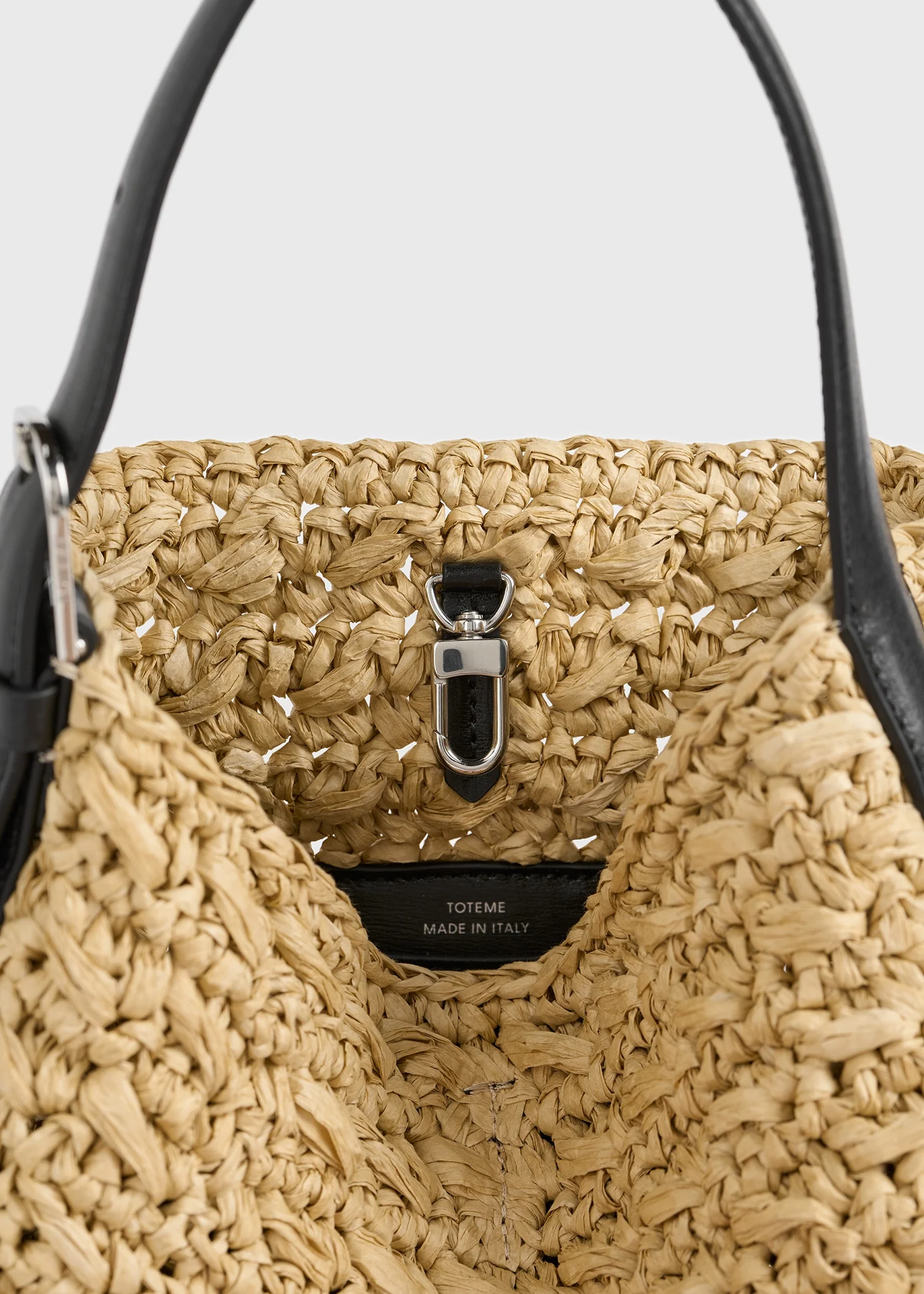 Small belted paper raffia tote natural - Image 6