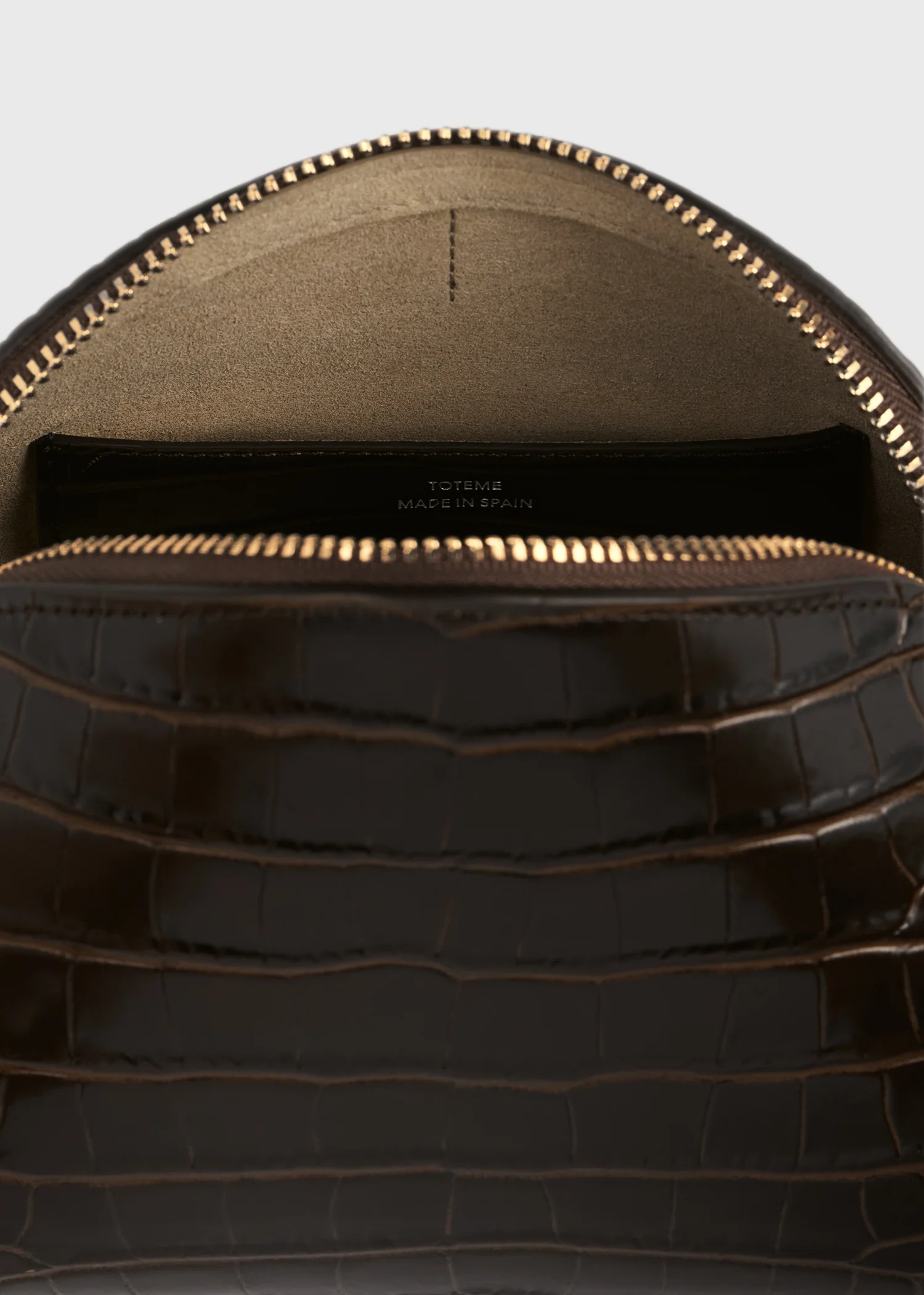 Small croco-embossed day pouch dark brown - Image 7
