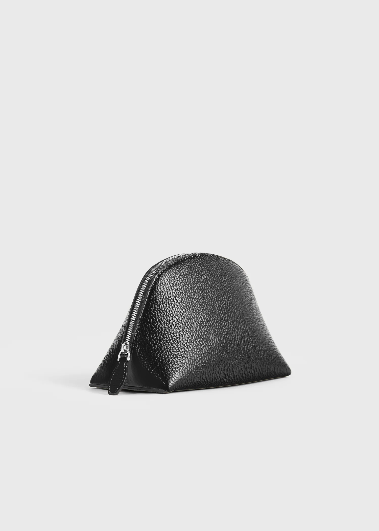 Small grained-leather day pouch black - Image 4