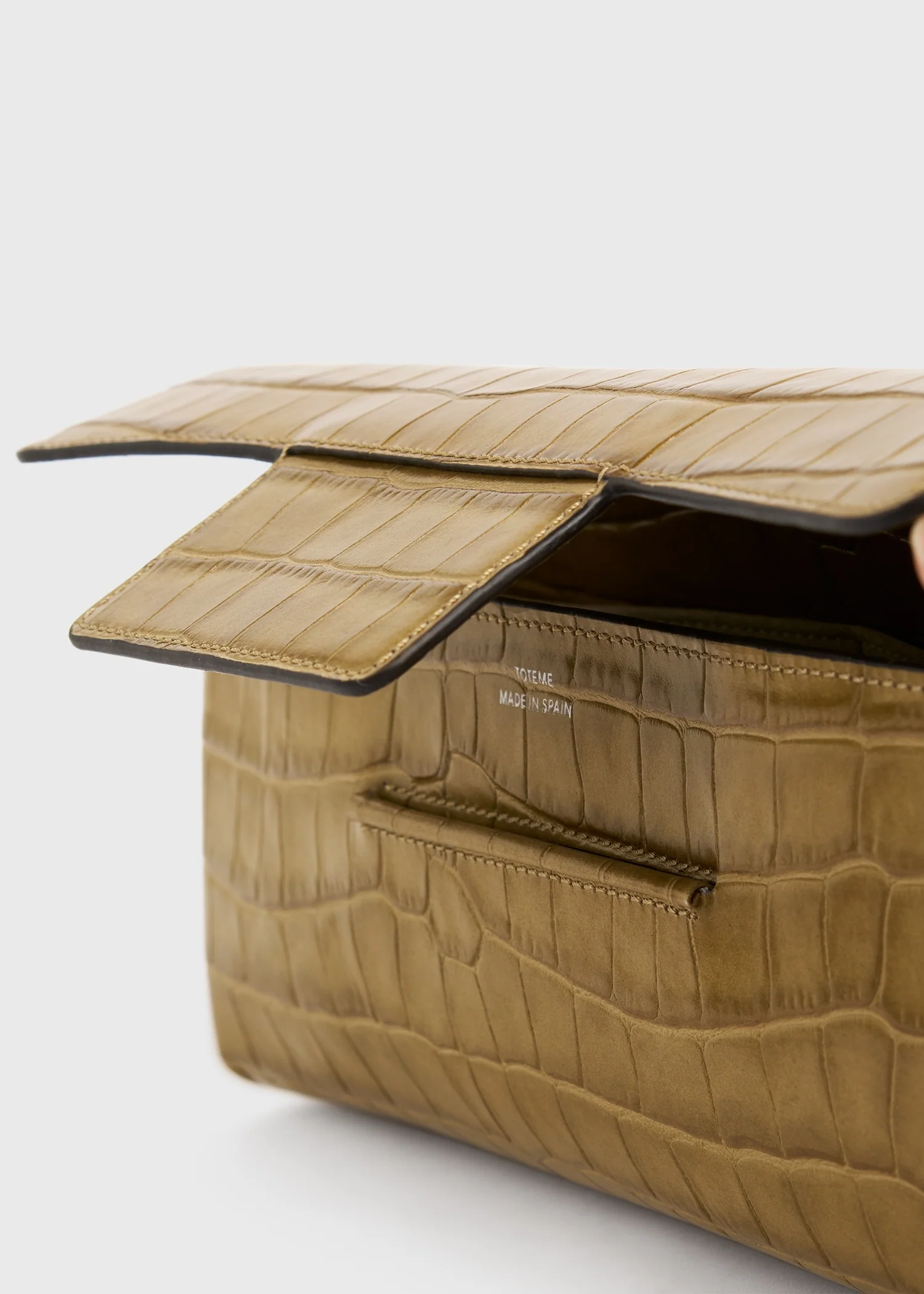 Soft croco-embossed t-clutch biscuit - Image 5