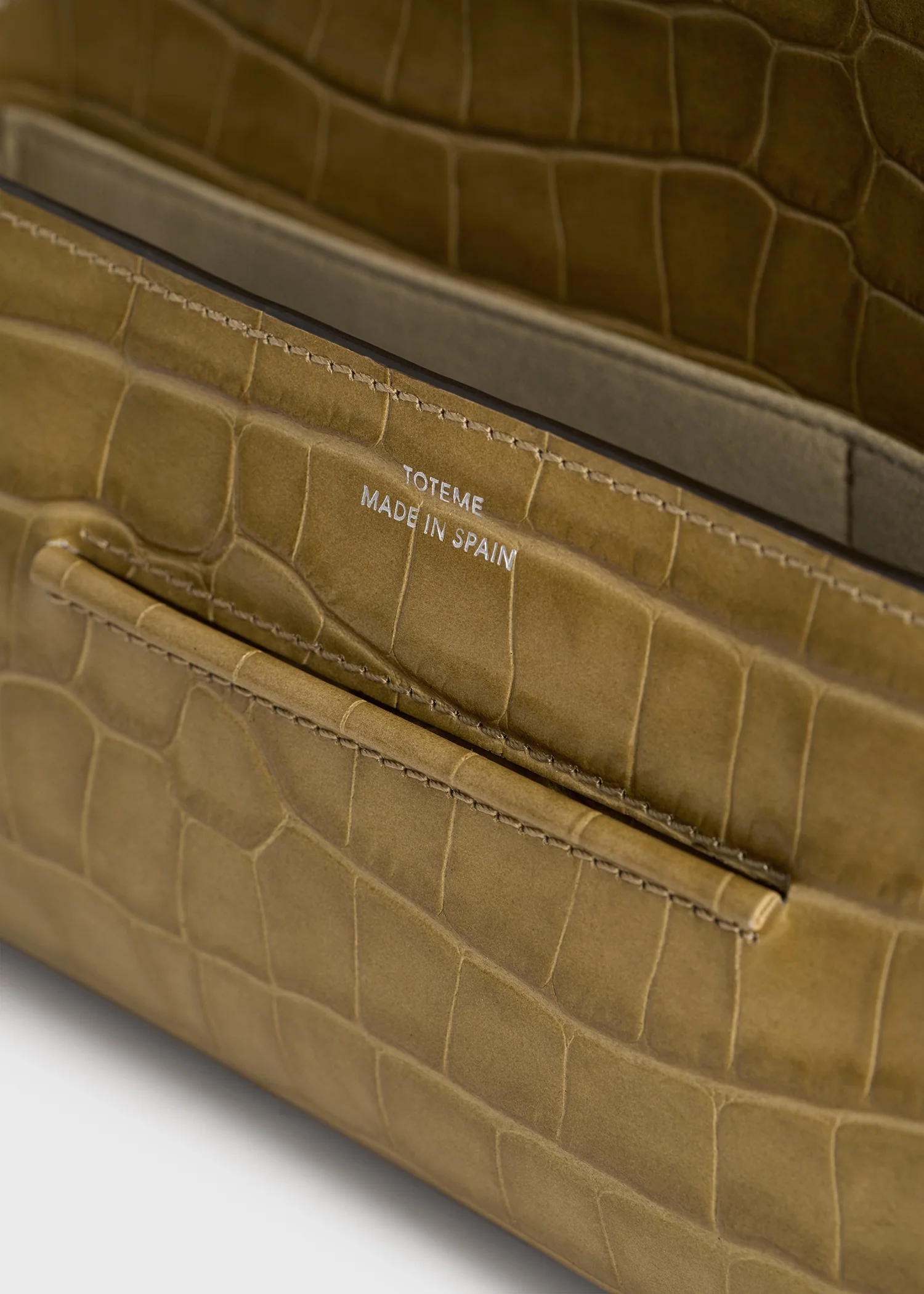 Soft croco-embossed t-clutch biscuit - Image 6