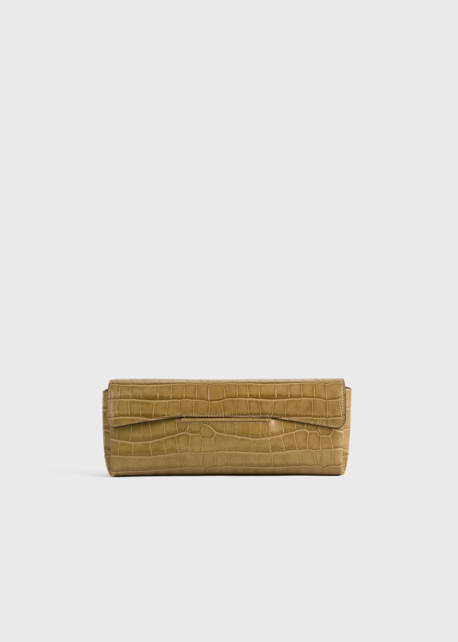 Soft croco-embossed t-clutch biscuit - Image 8