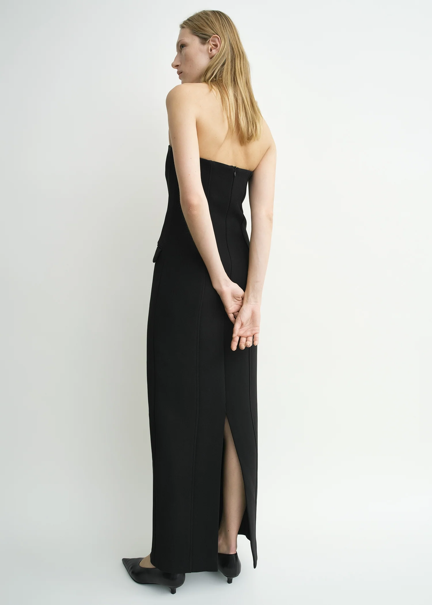 Strapless pocket dress black - Image 3