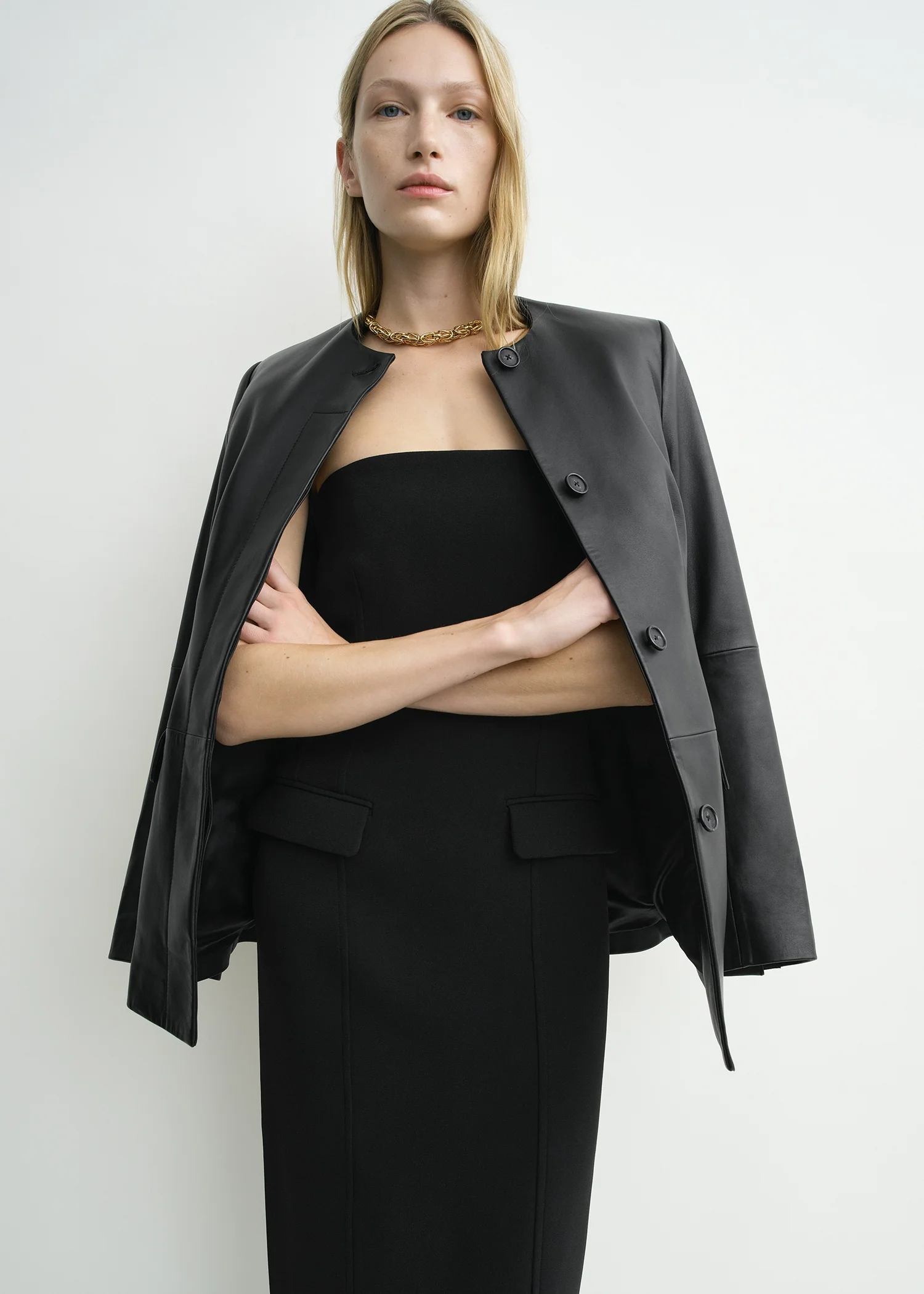 Strapless pocket dress black - Image 5