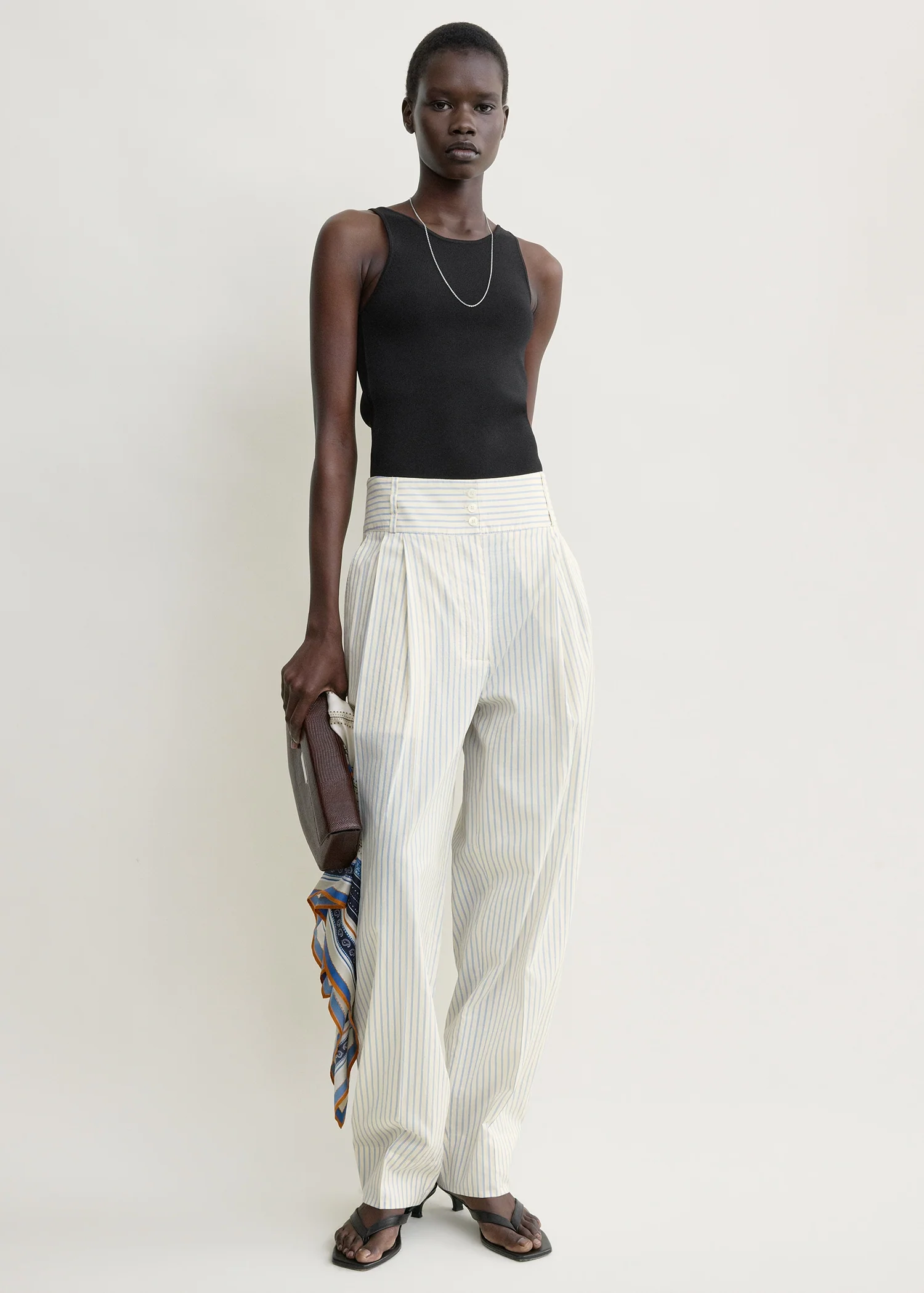 Stripe balloon trousers white/cobalt - Image 2