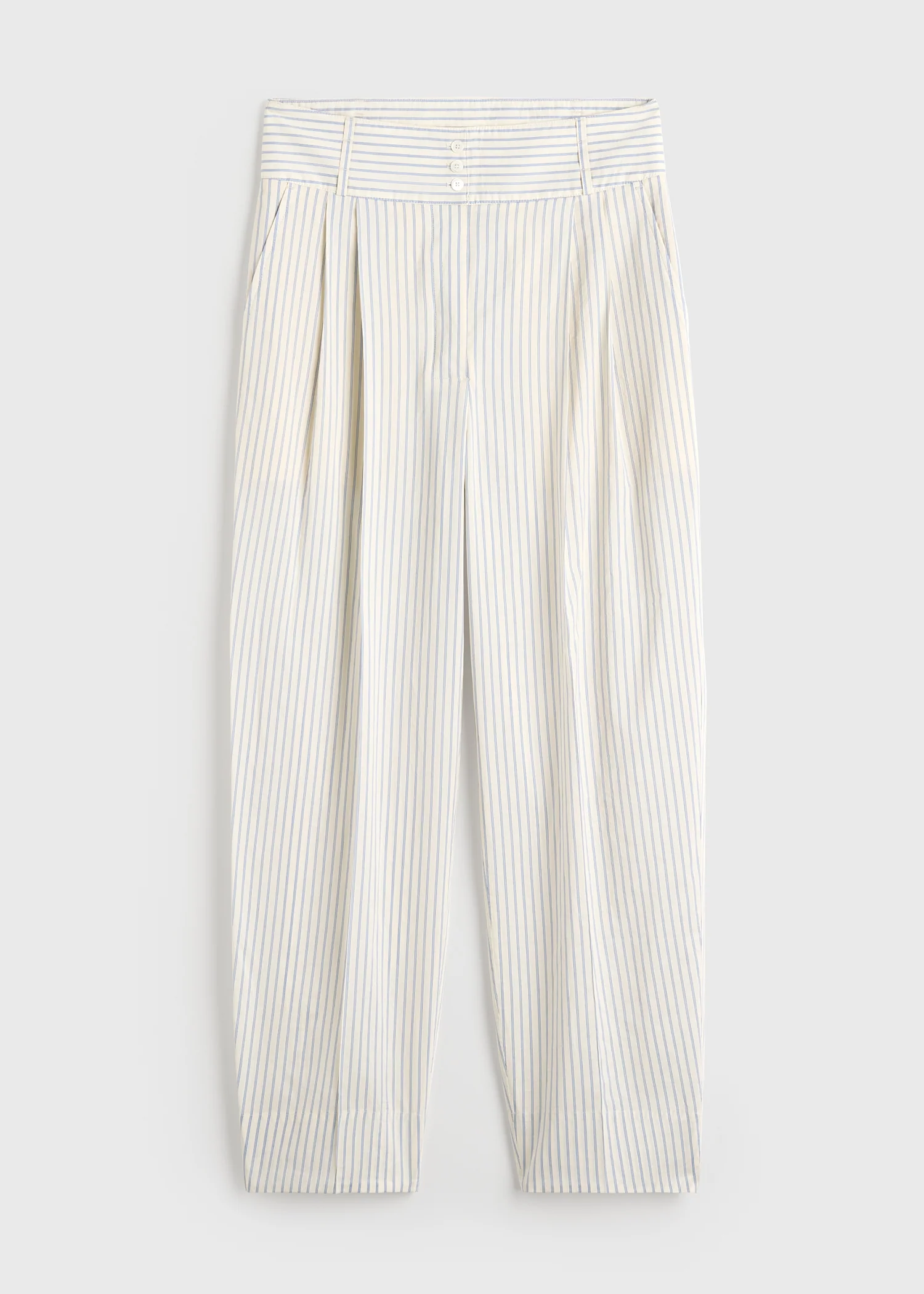 Stripe balloon trousers white/cobalt - Image 6