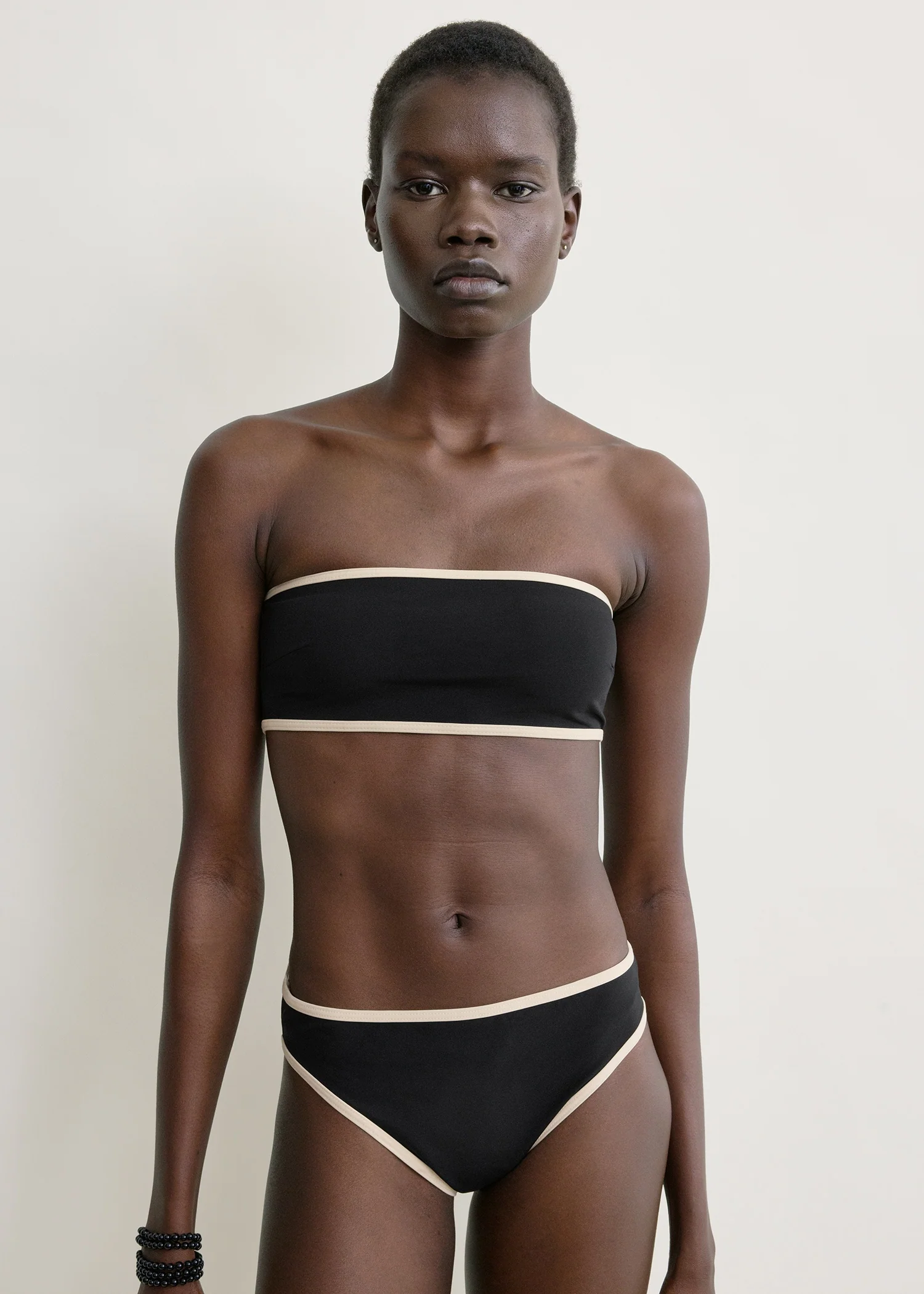 Stripe edge bikini bottoms black - Image 3