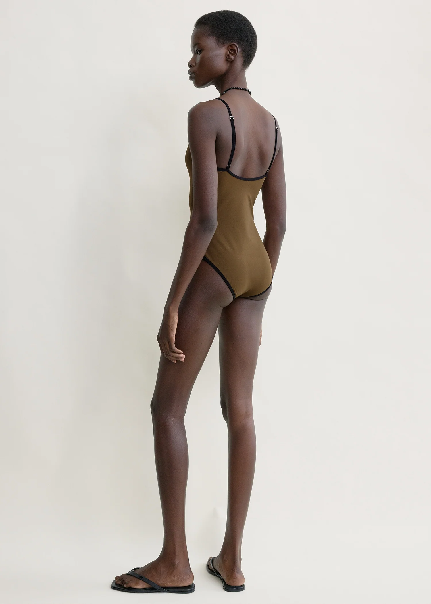 Stripe edge swimsuit walnut - Image 3