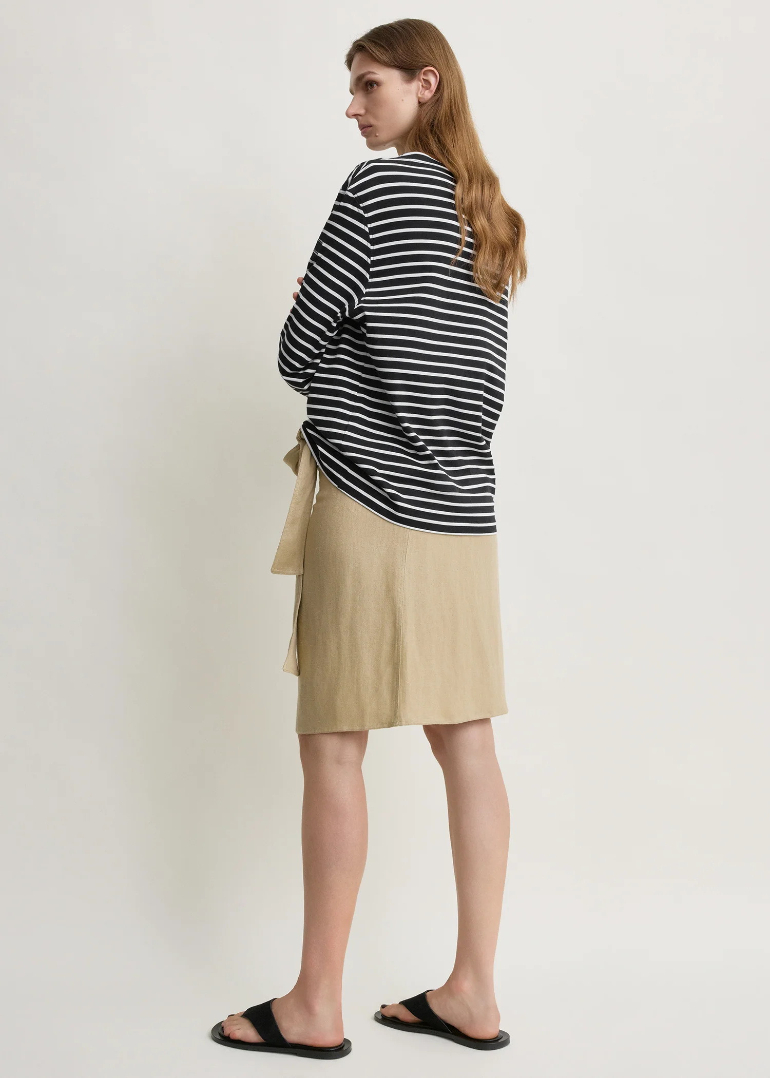 Stripe jersey long-sleeve tee black/white - Image 3