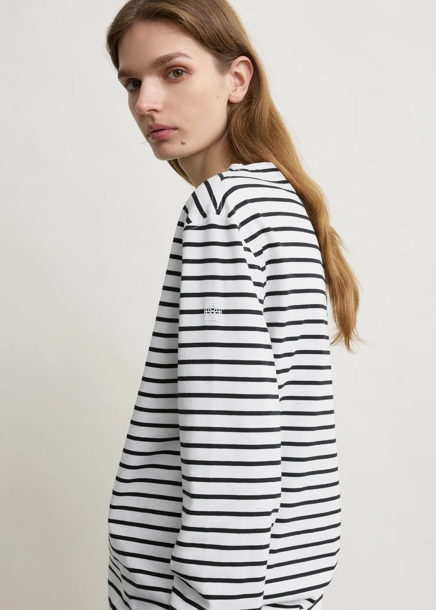 Stripe jersey long-sleeve tee white/black - Image 3