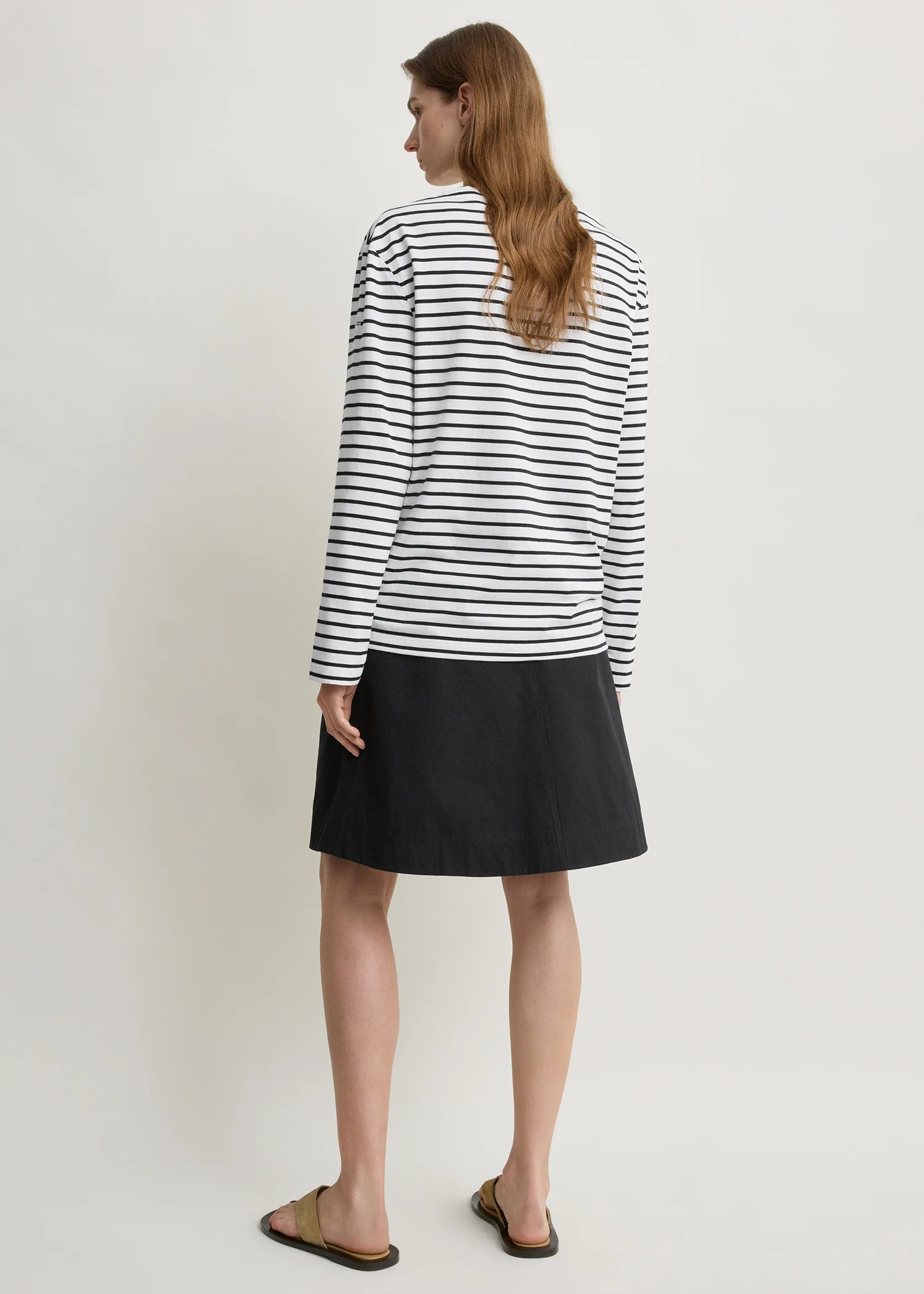 Stripe jersey long-sleeve tee white/black - Image 4