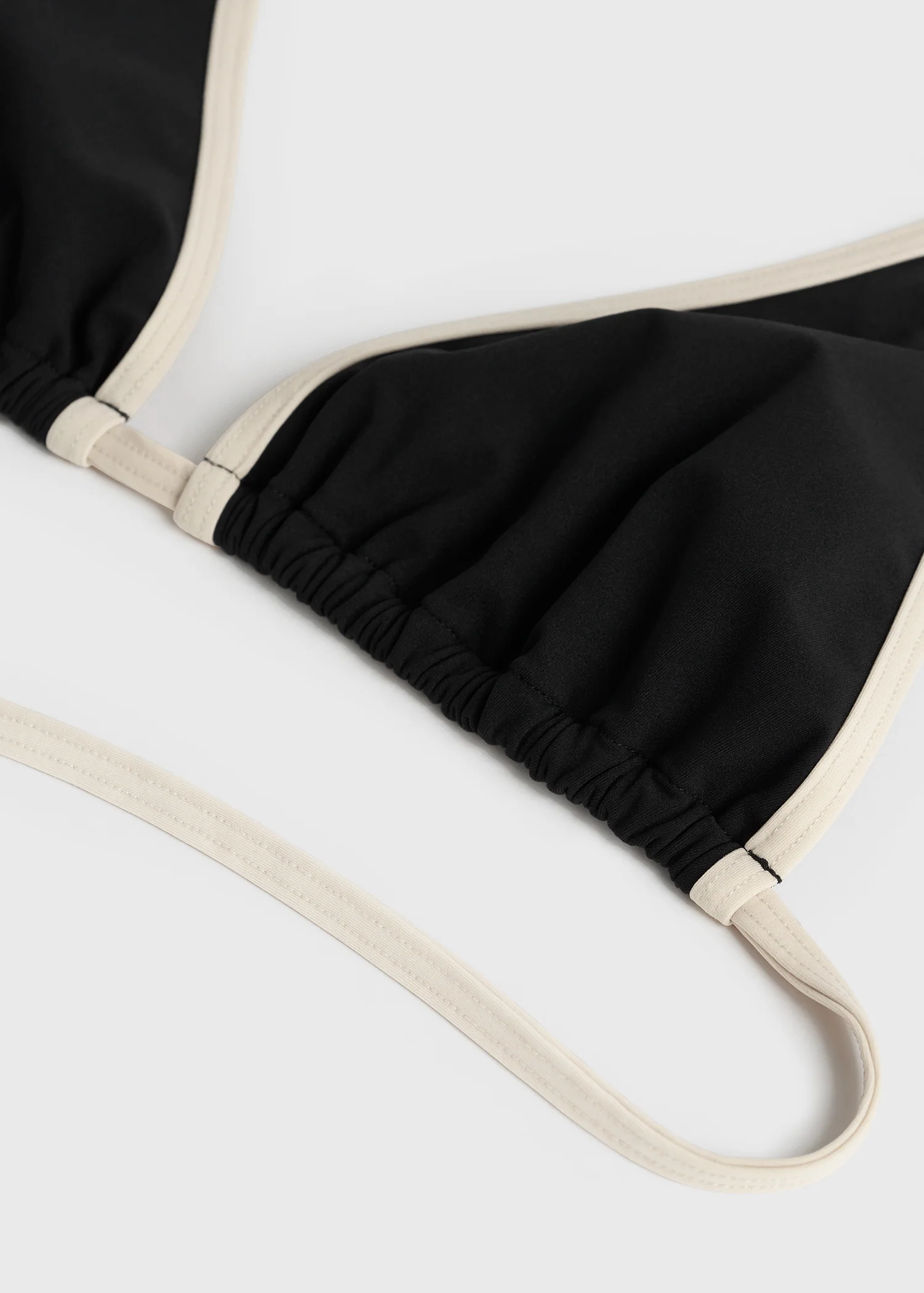 Stripe tie bikini top black - Image 5
