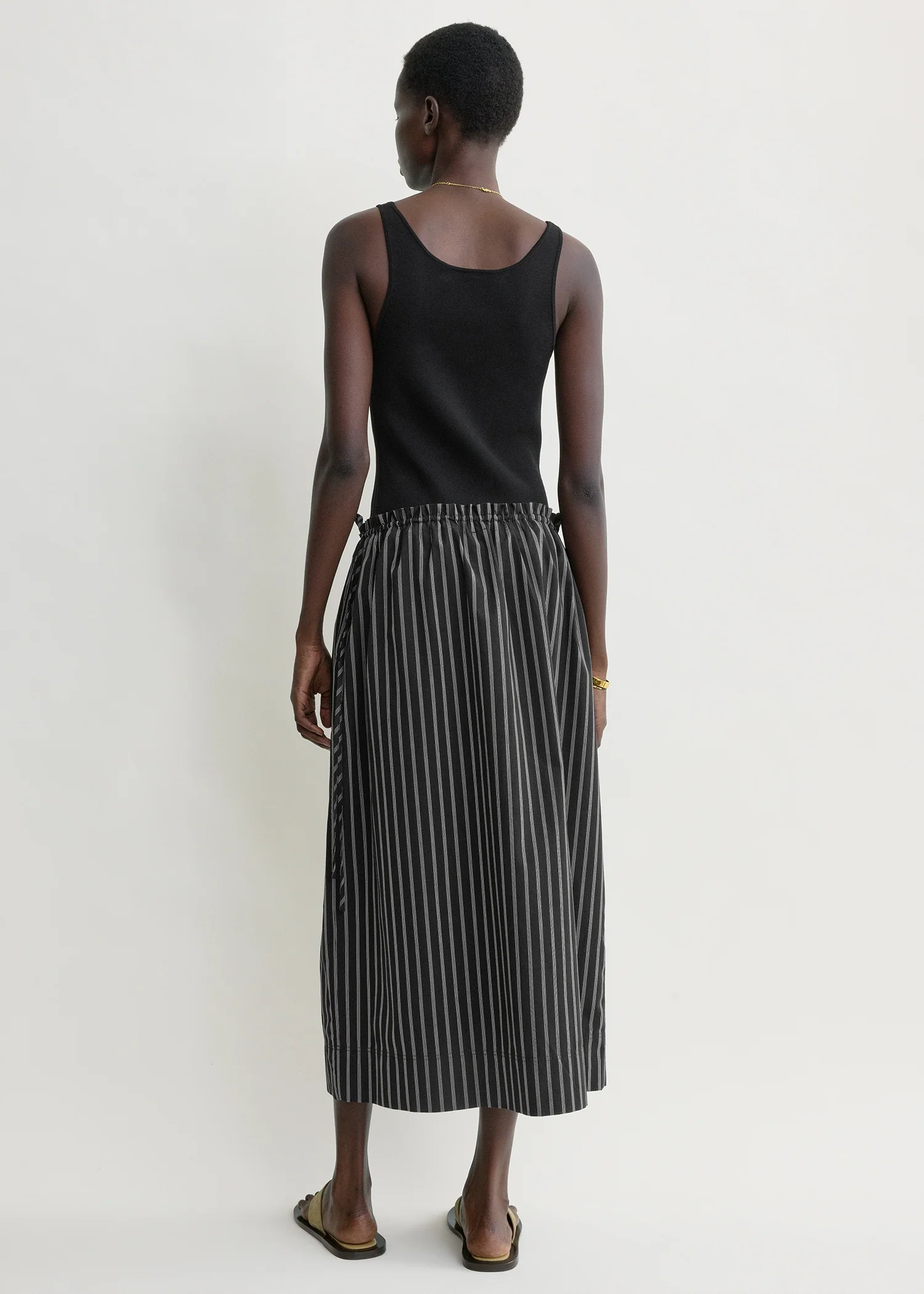 Striped drawstring skirt black/white - Image 3