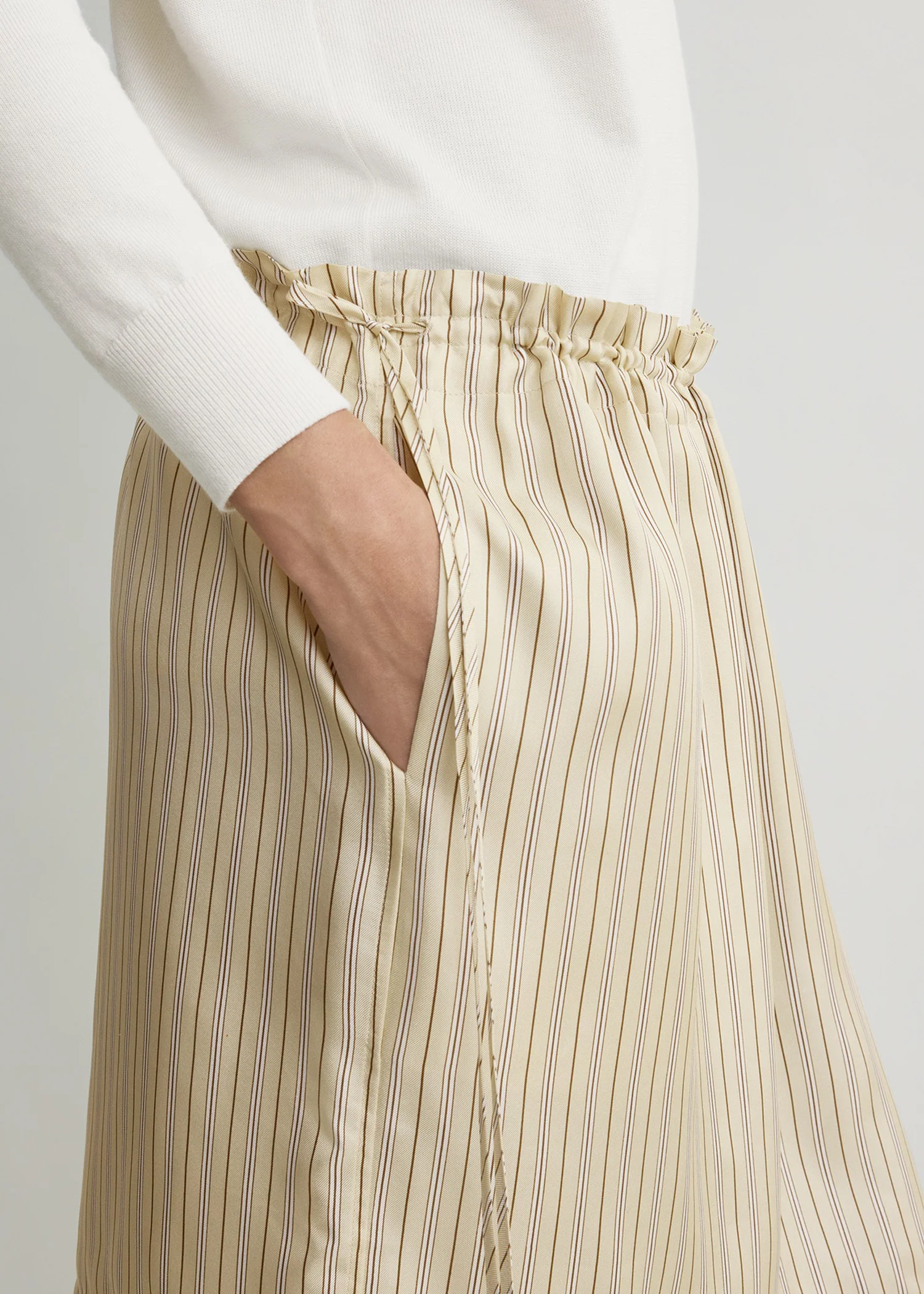 Striped mini skirt beige/brown - Image 4