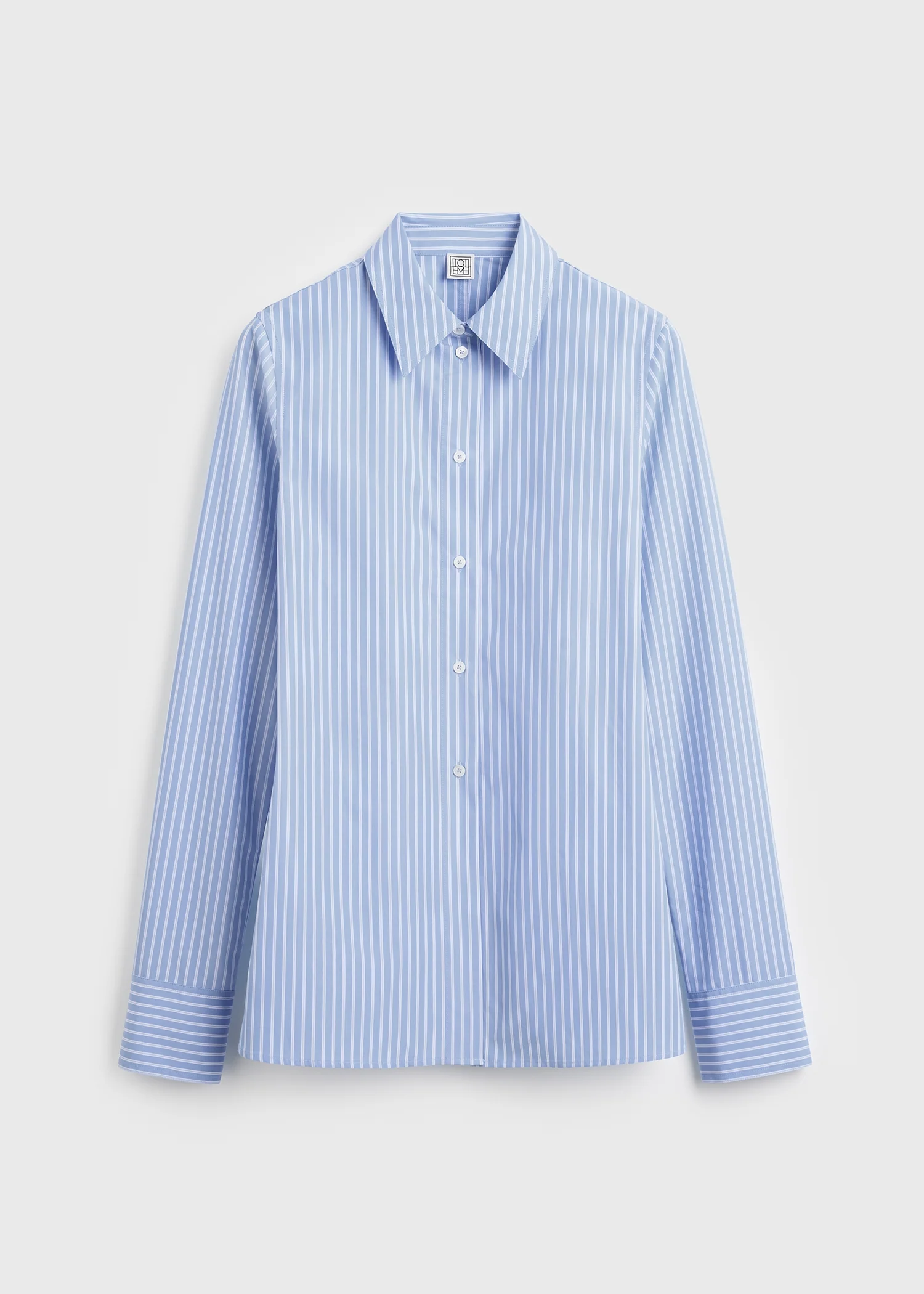 Striped poplin shirt blue/white - Image 6
