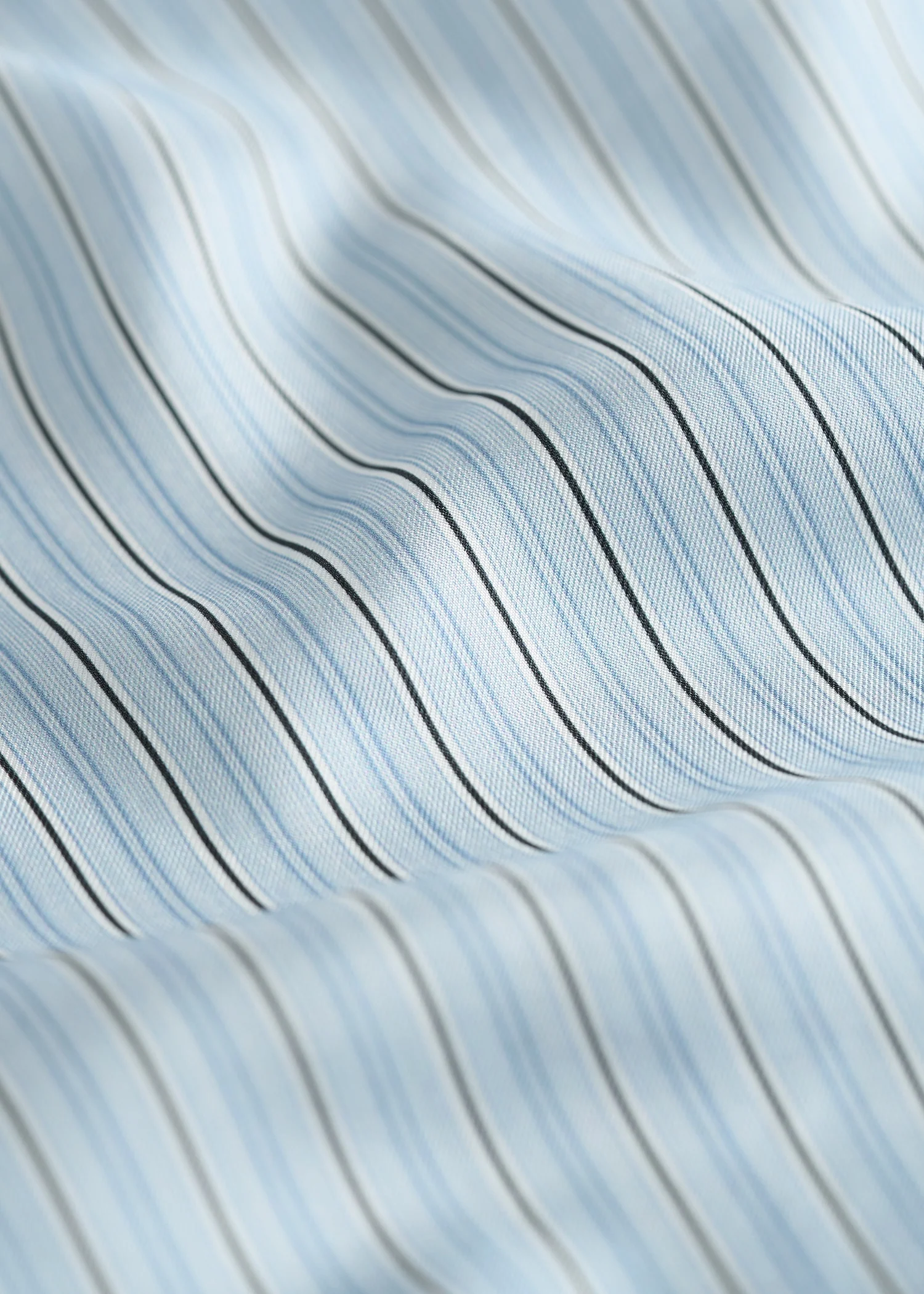 Striped silk scarf ice/white - Image 4